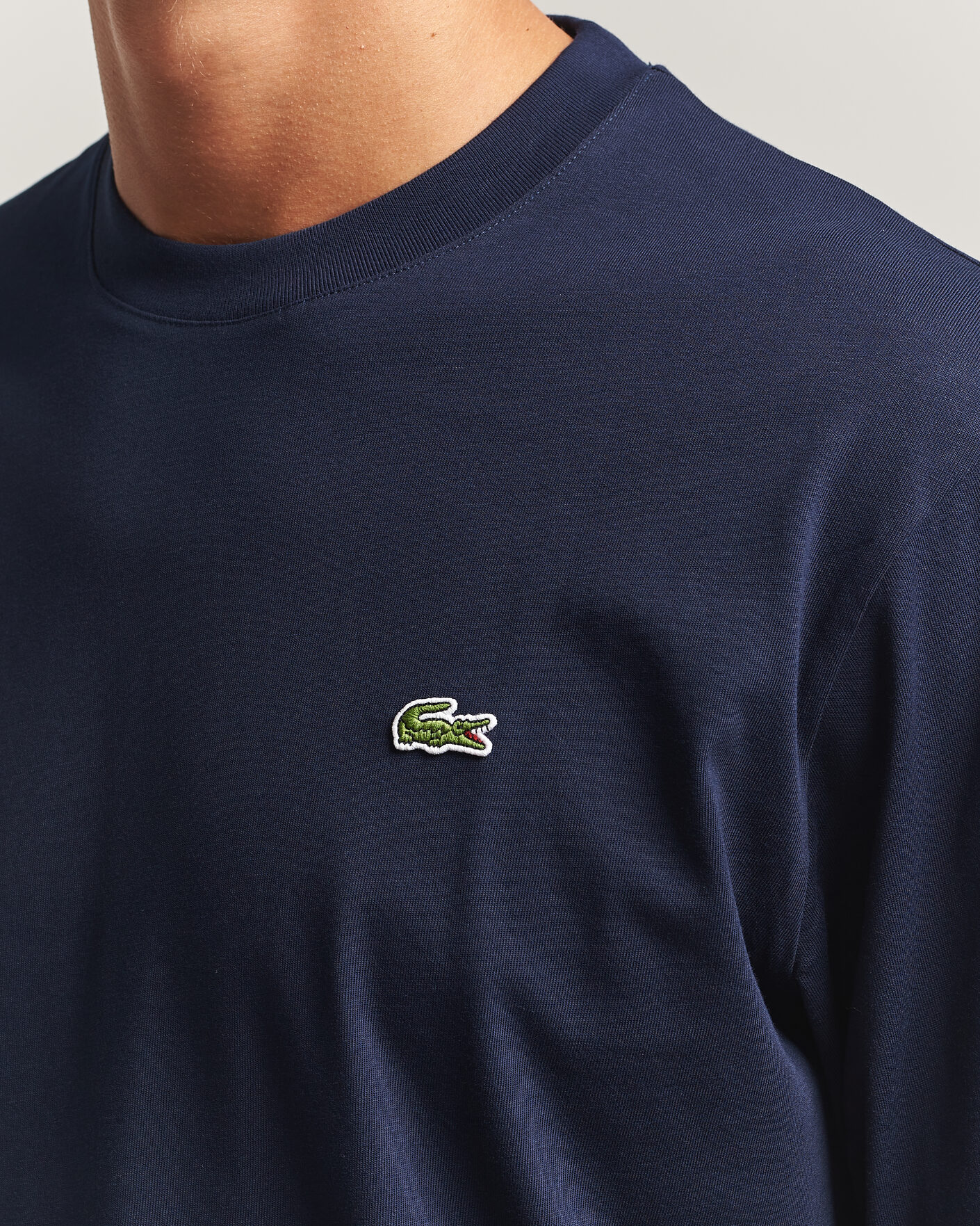 Herren | T-Shirts | Lacoste | Crew Neck Long Sleeve T-Shirt Navy Blue