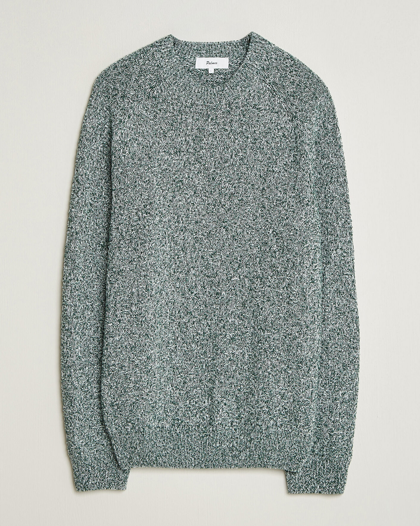 Herren | Pullover | Palmes | Knitted Crew Neck Sweater Green Melange
