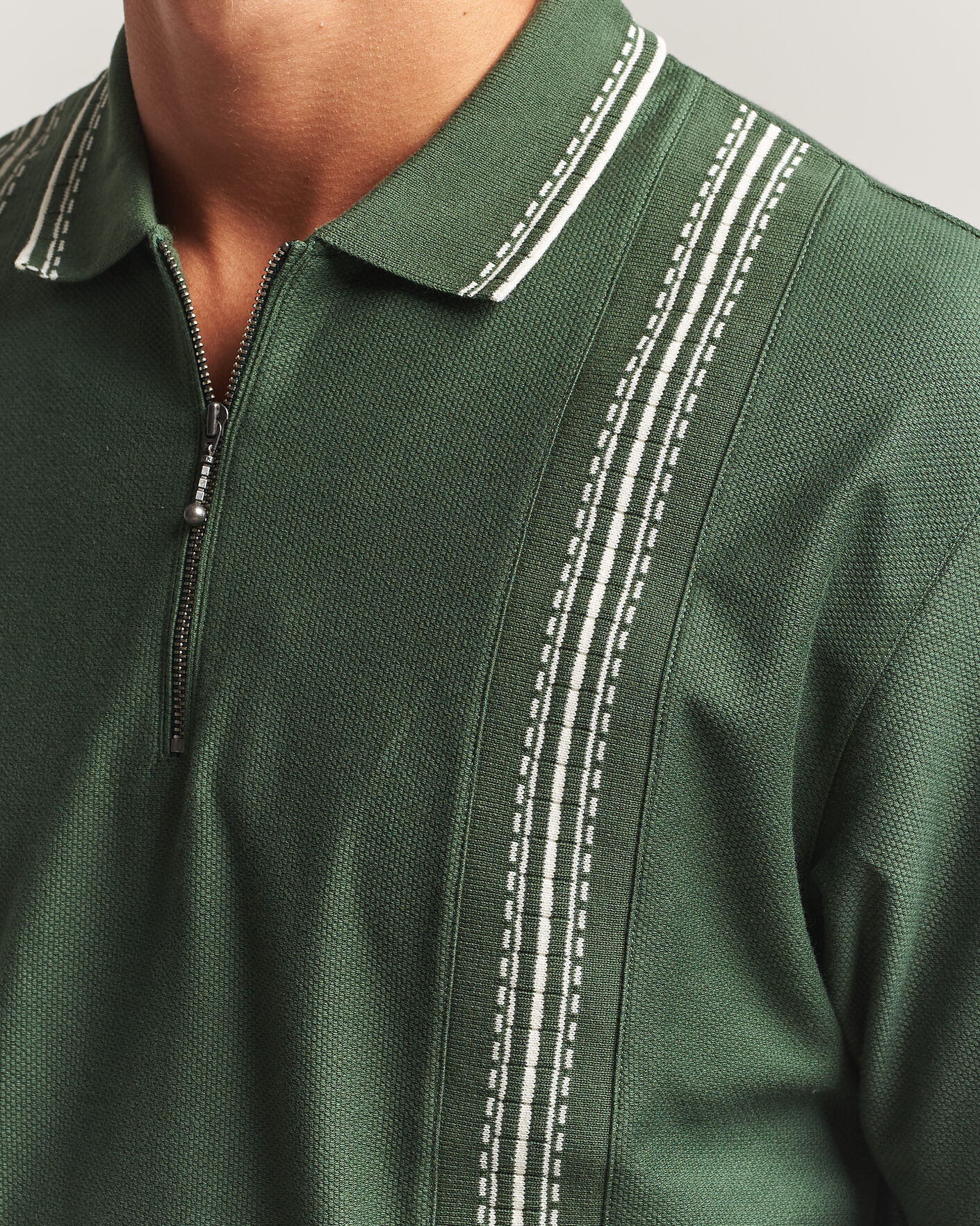 Herren | Poloshirts | Palmes | Panel Zip Polo Green
