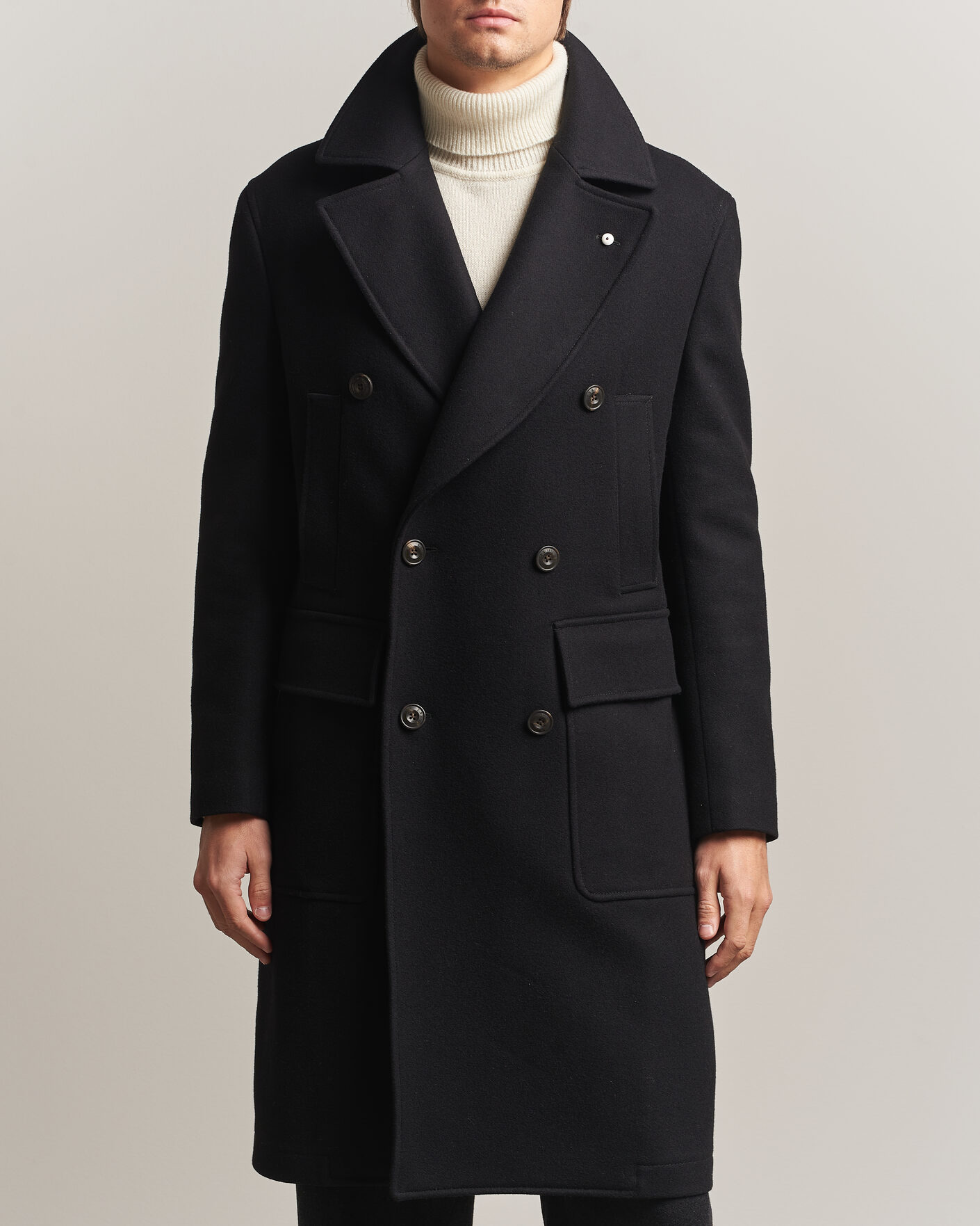 Herren | Jacken | L.B.M. 1911 | Double Breasted Wool/Cashmere Coat Black