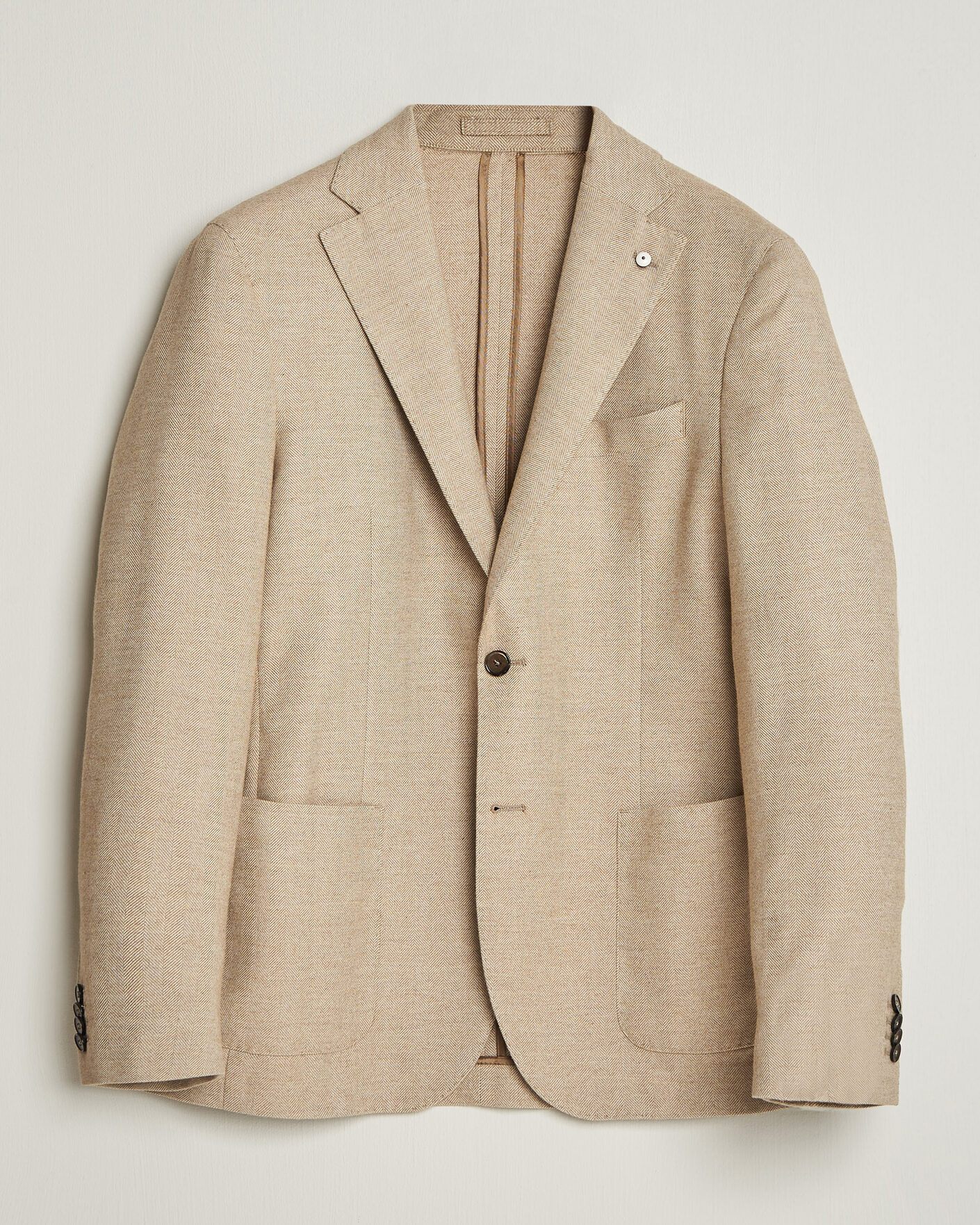Herren | Sakkos | L.B.M. 1911 | Jack Cotton Herringbone Blazer Beige