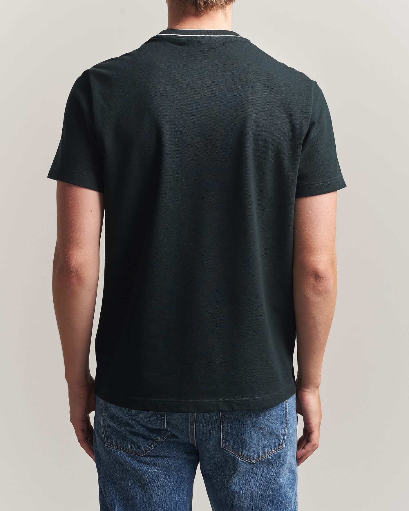 Herren | T-Shirts | Lacoste | Contrast Rib Piqué T-Shirt Dark Varech