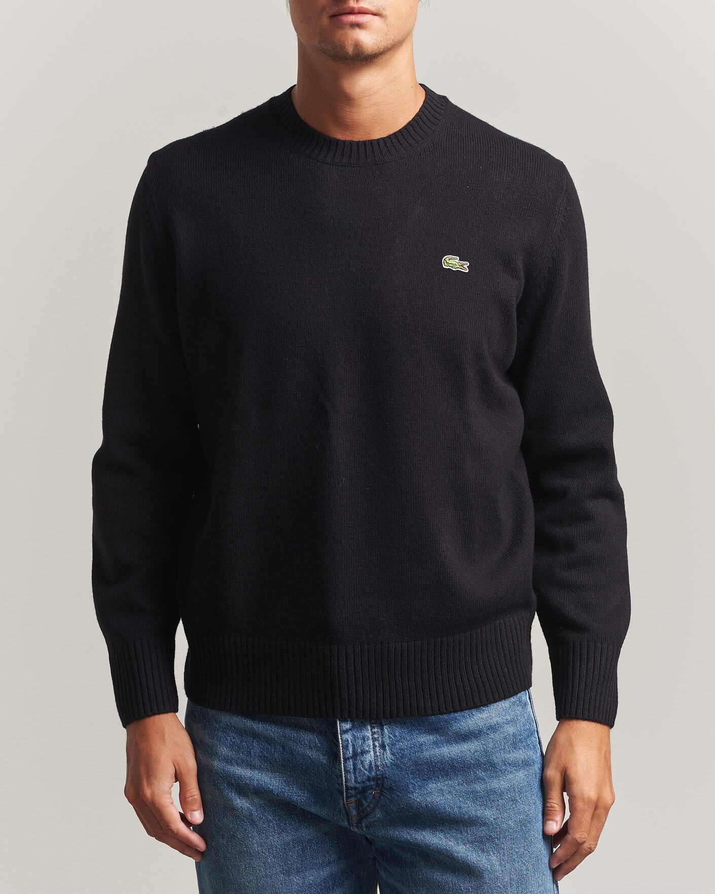 Herren | Pullover | Lacoste | Carded Wool Crew Neck Black