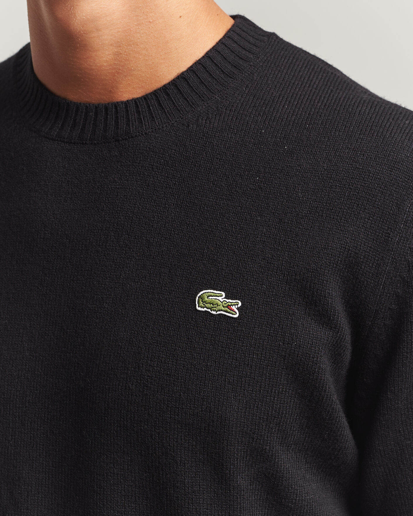 Herren | Pullover | Lacoste | Carded Wool Crew Neck Black