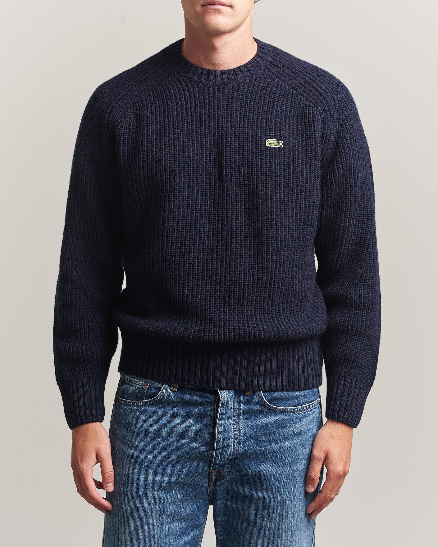 Herren | Pullover | Lacoste | Heavy Wool Knitted Sweater Navy Blue