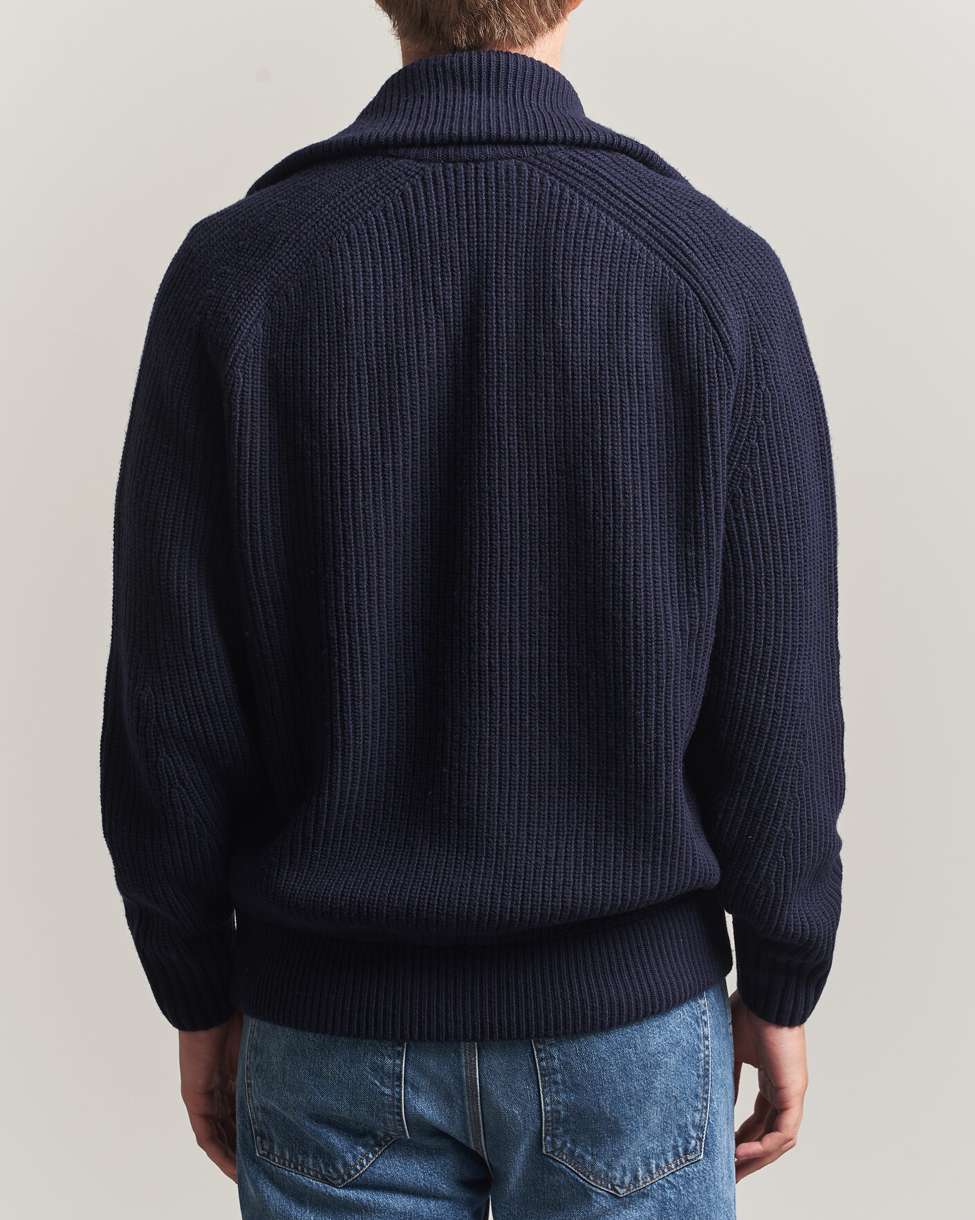 Herren | Pullover | Lacoste | Heavy Wool Knitted Full Zip Navy Blue