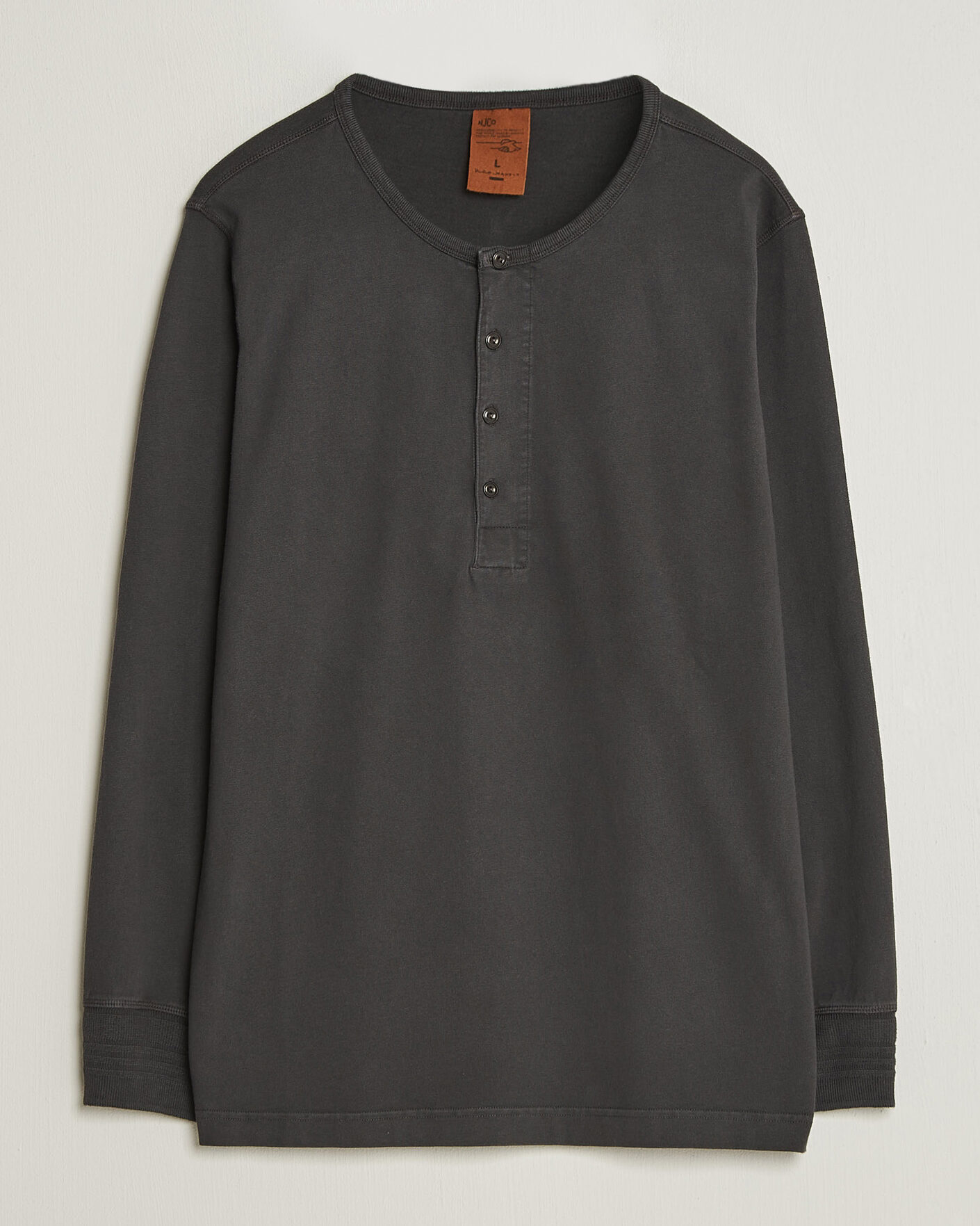 Herren | Pullover | Nudie Jeans | Long Sleeved Henley Antracite