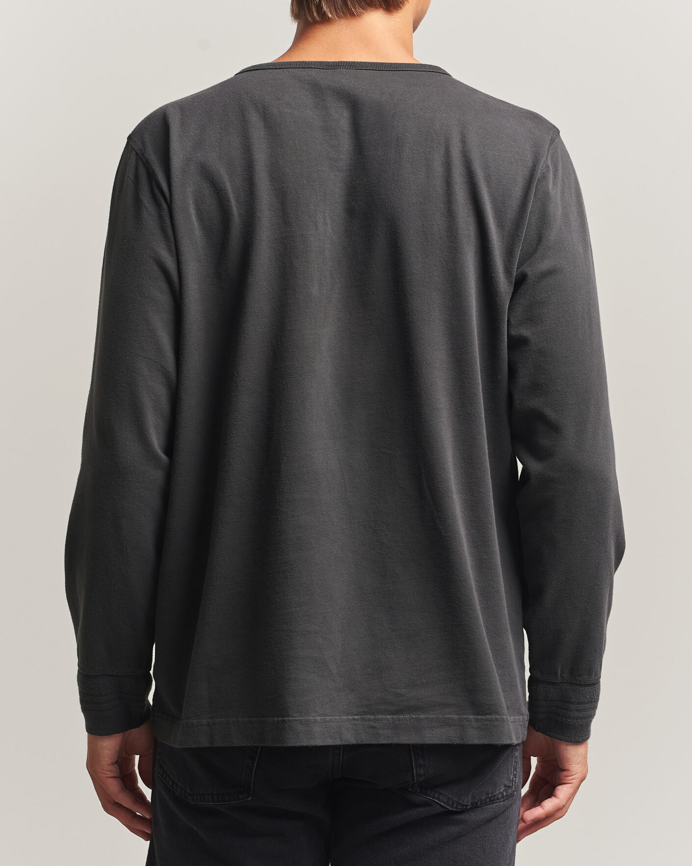 Herren | Pullover | Nudie Jeans | Long Sleeved Henley Antracite