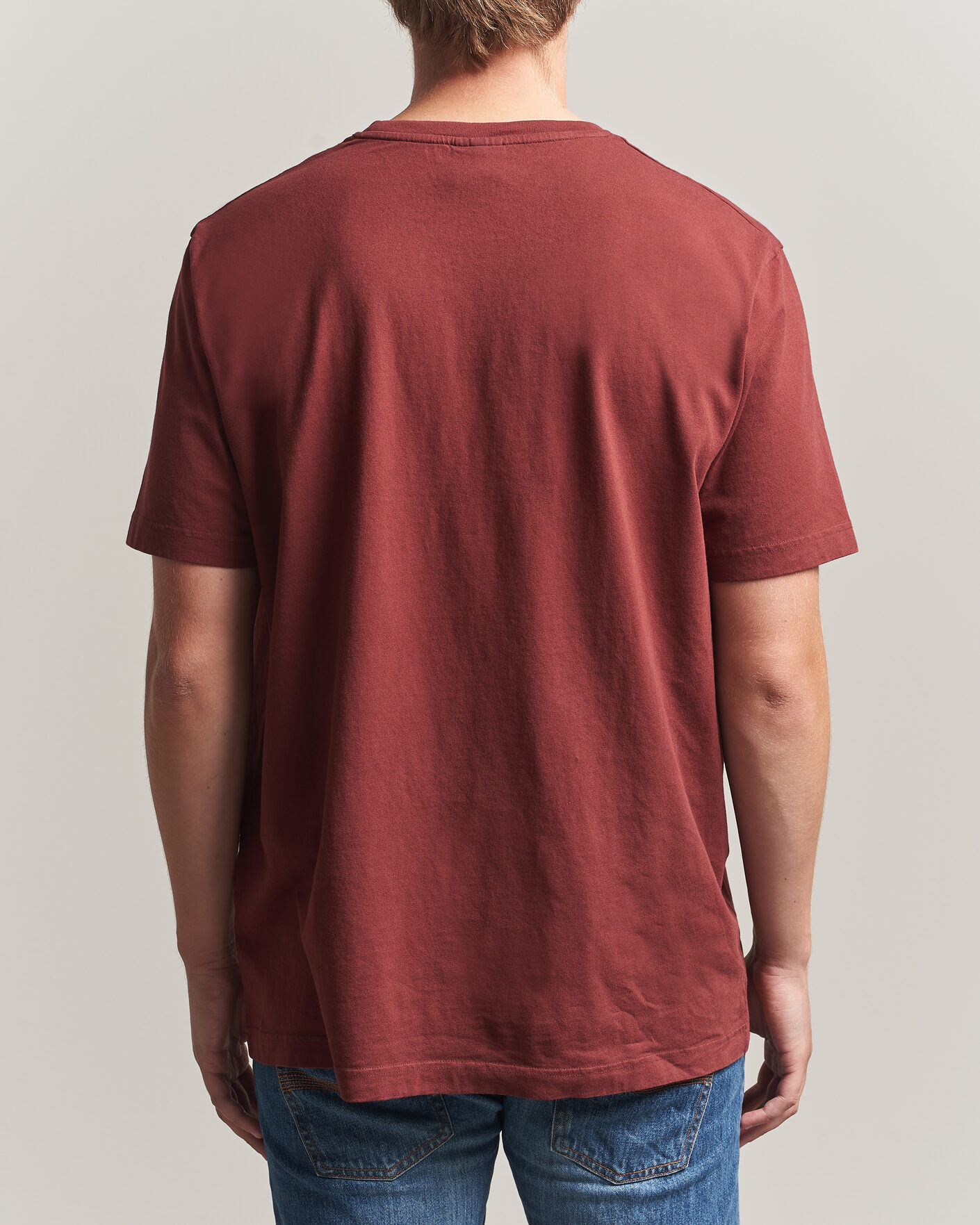 Herren | T-Shirts | Nudie Jeans | Uno Everyday Crew Neck T-Shirt Burgundy