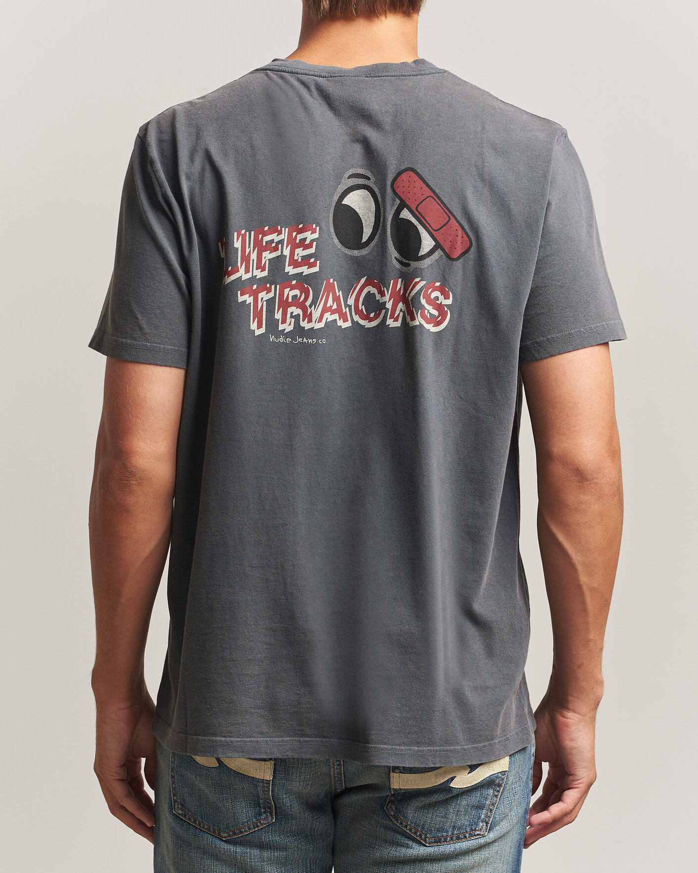 Herren | T-Shirts | Nudie Jeans | Roy Life Tracks T-Shirt Antracite