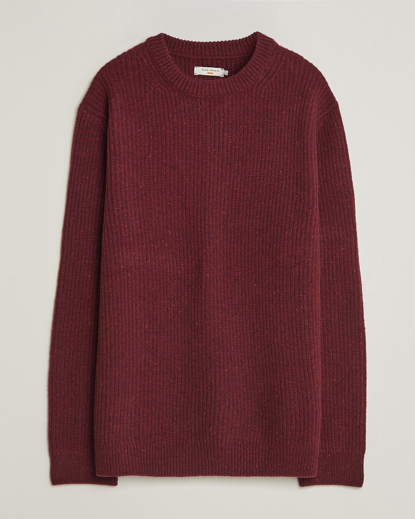 Herren | Pullover | Nudie Jeans | August Wool Rib Knitted Sweater Burgundy