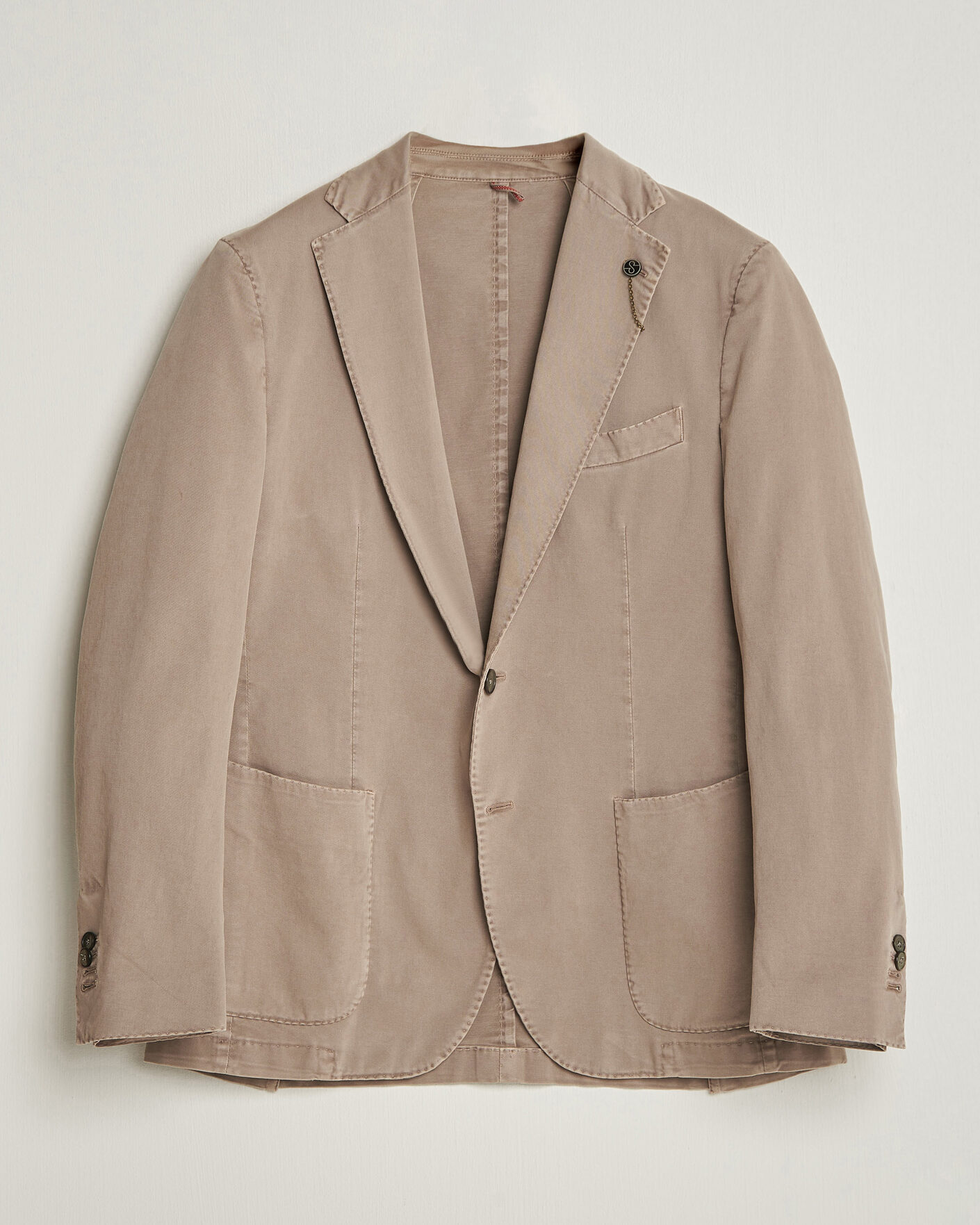 Herren | Sakkos | Santaniello | Washed Cotton Patch Pocket Blazer Taupe