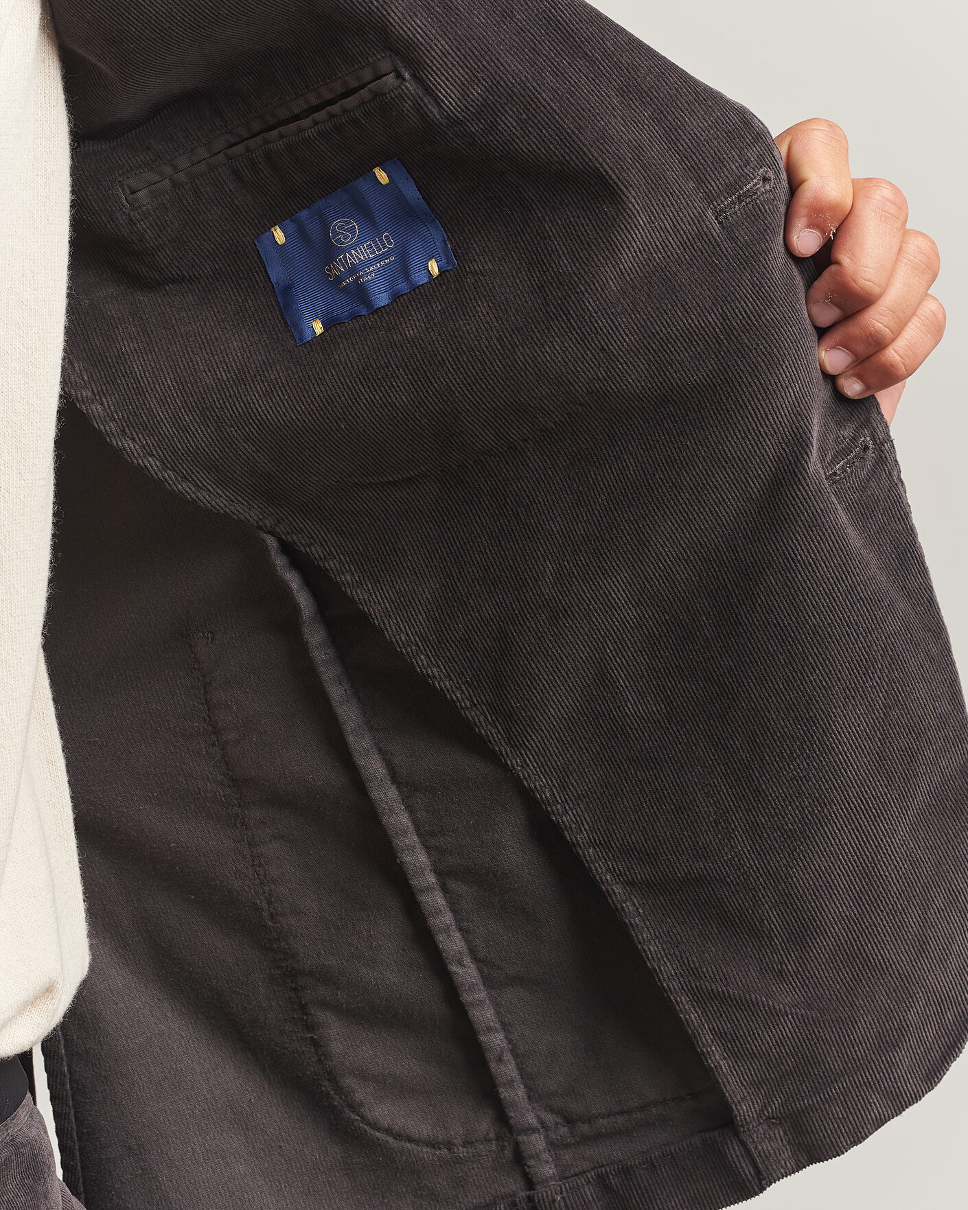 Herren | Sakkos | Santaniello | Corduroy Patch Pocket Blazer Dark Grey
