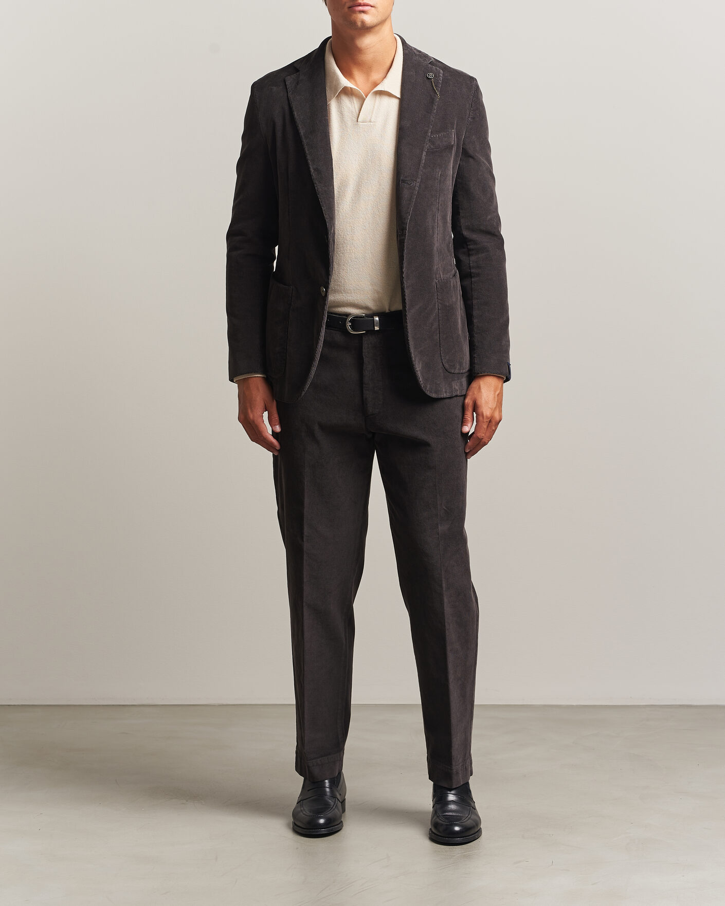 Herren | Hosen | Santaniello | Corduroy Trousers Dark Grey