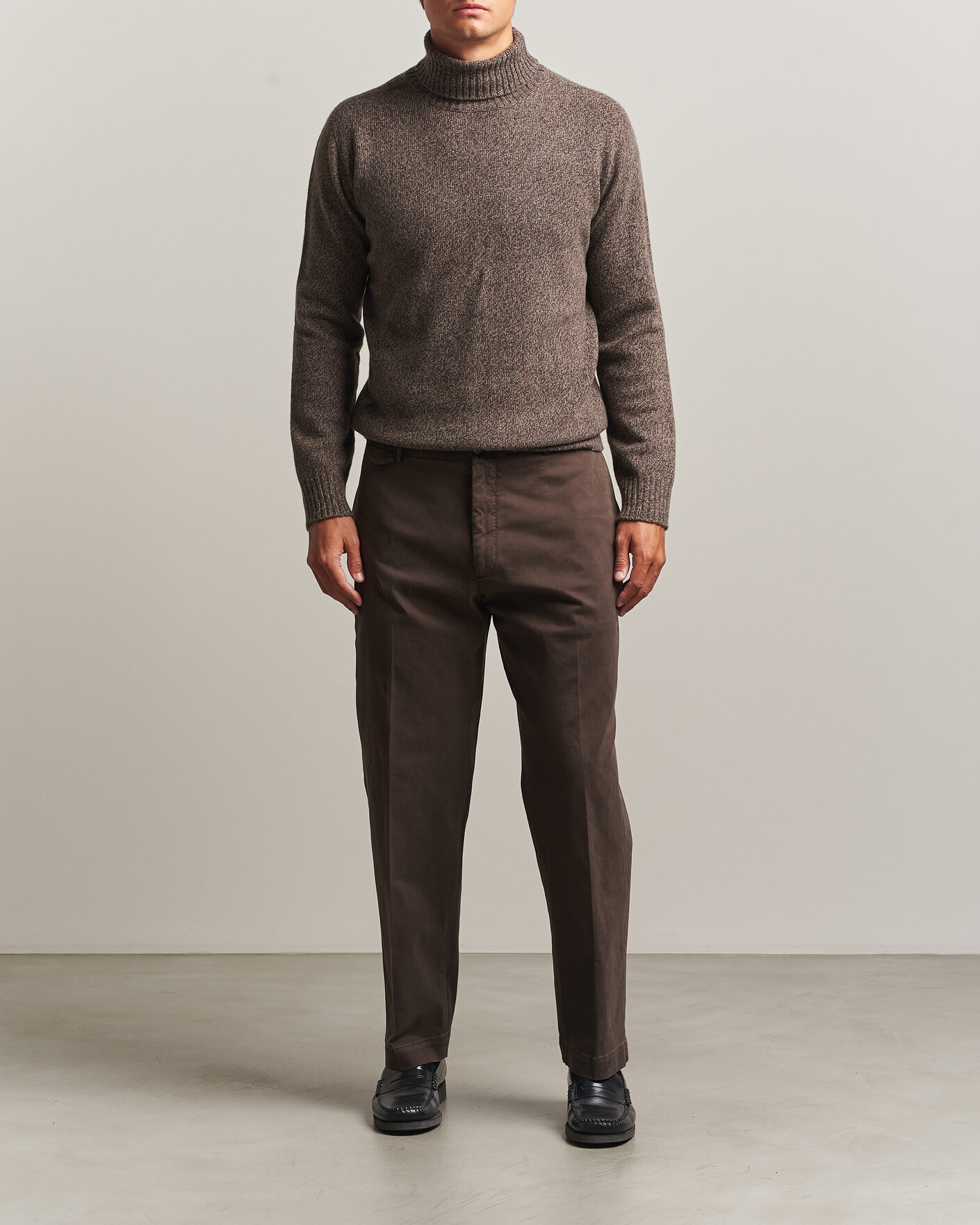 Herren | Hosen | Santaniello | Washed Cotton Trousers Brown