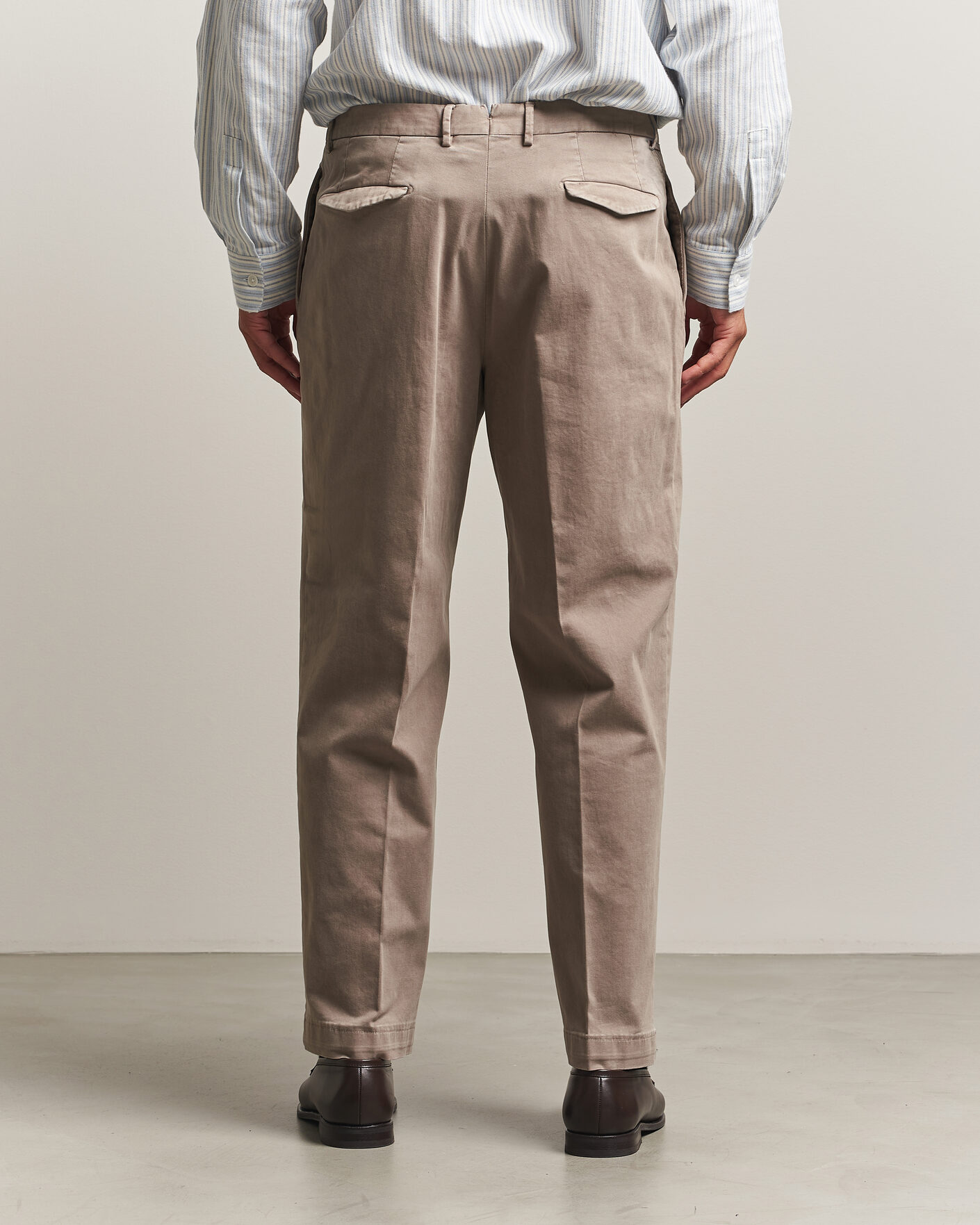 Herren | Hosen | Santaniello | Washed Cotton Trousers Taupe