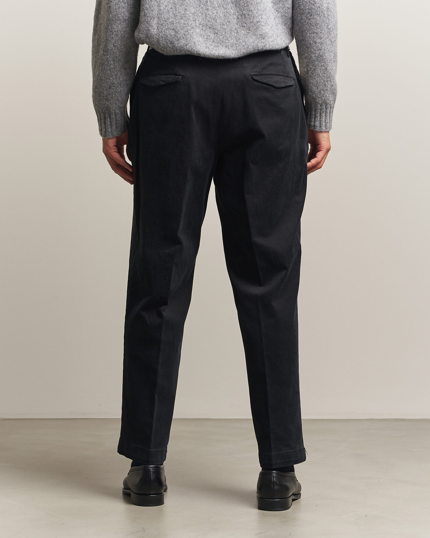 Herren | Hosen | Santaniello | Washed Cotton Trousers Black