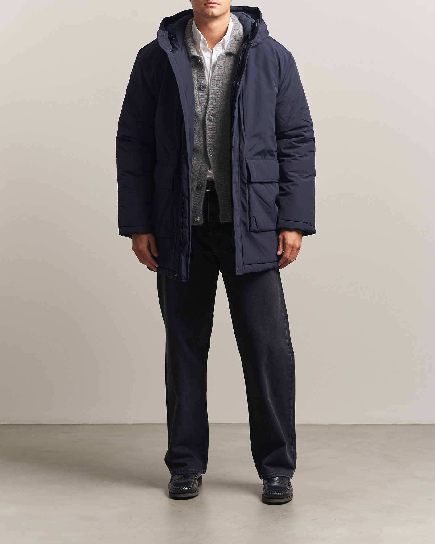 Herren | Jacken | LES DEUX | Padded Parka Coat Dark Navy