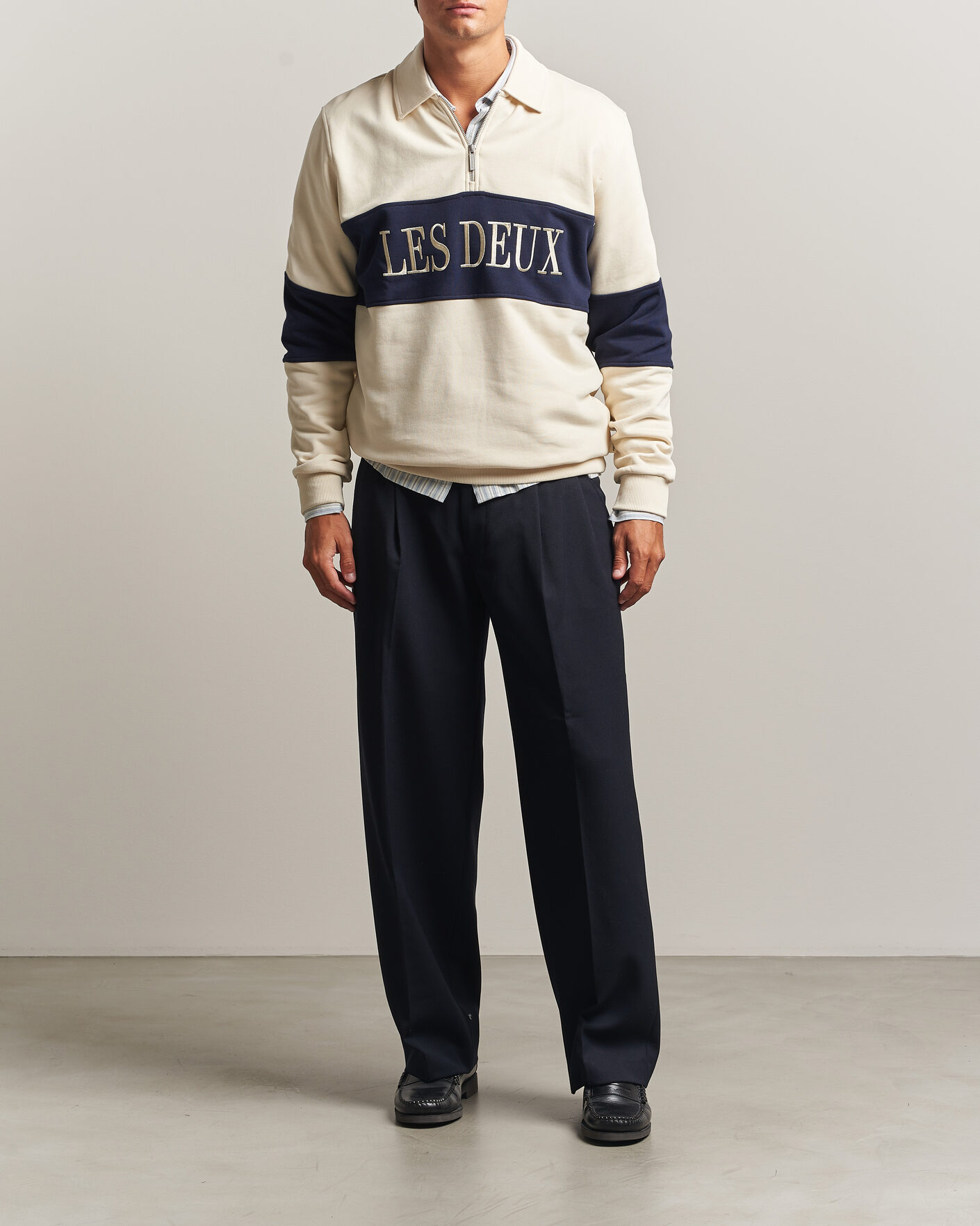 Herren | Pullover | LES DEUX | Zipper Rugby Sweatshirt Ivory