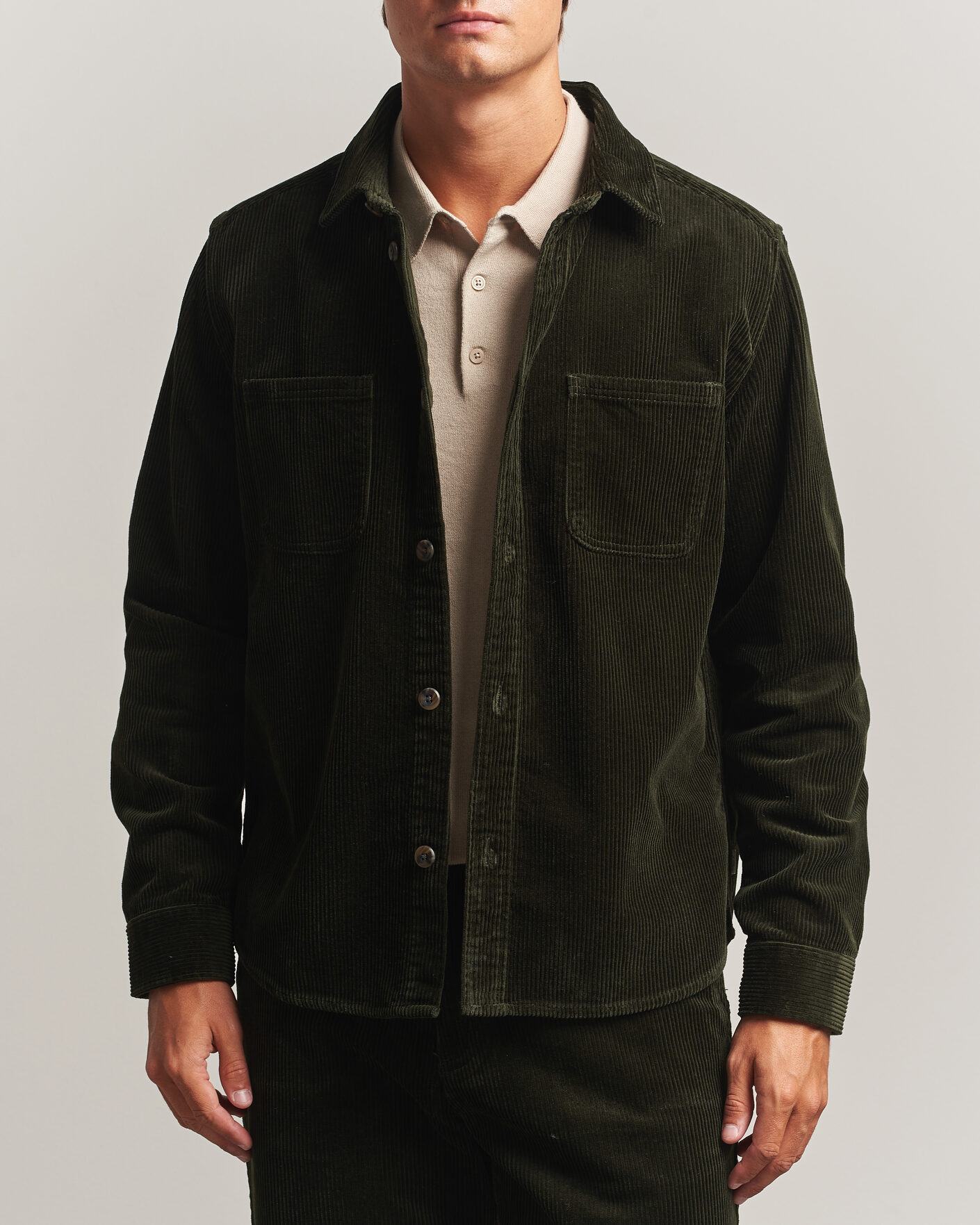Herren | Hemden | LES DEUX | Corduroy Overshirt Rosin Green