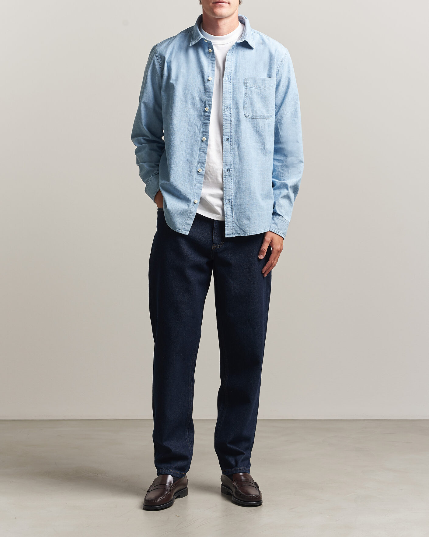 Herren | Hemden | LES DEUX | Chambray Shirt Light Blue Wash