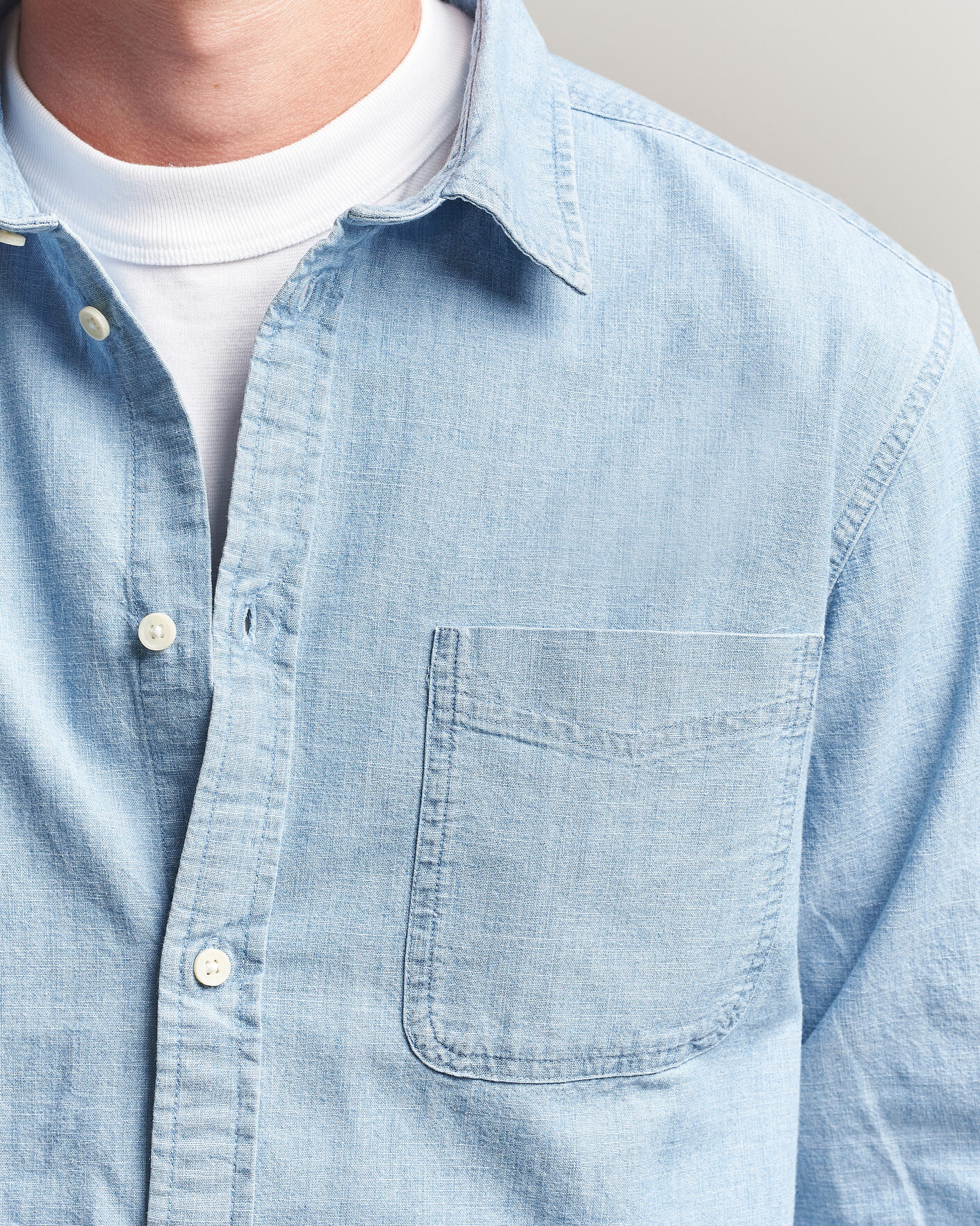 Herren | Hemden | LES DEUX | Chambray Shirt Light Blue Wash