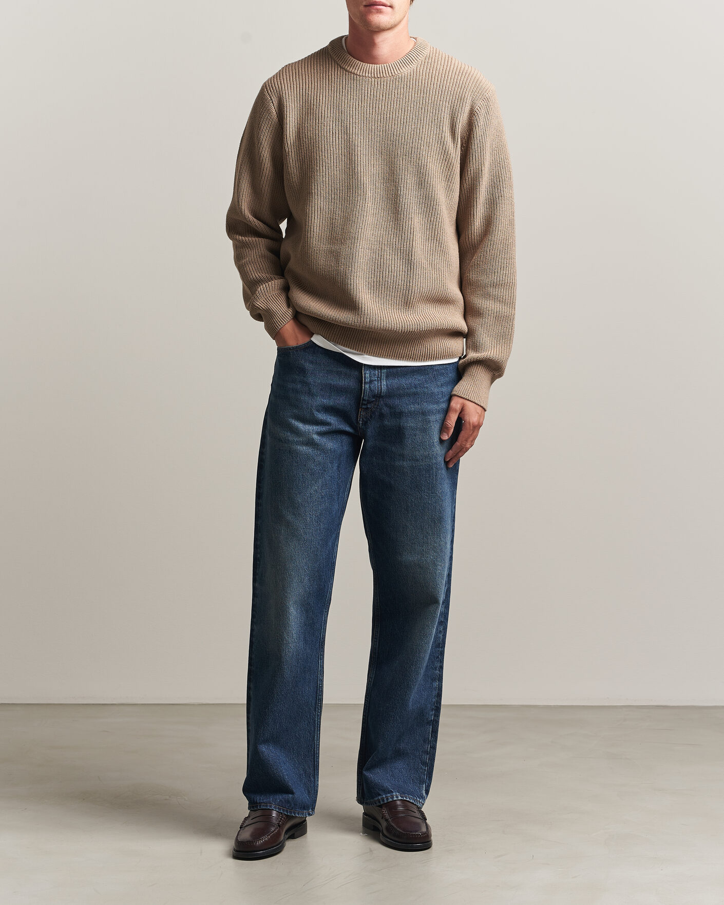 Herren | Pullover | LES DEUX | Rib Crewneck Knit Dark Sand