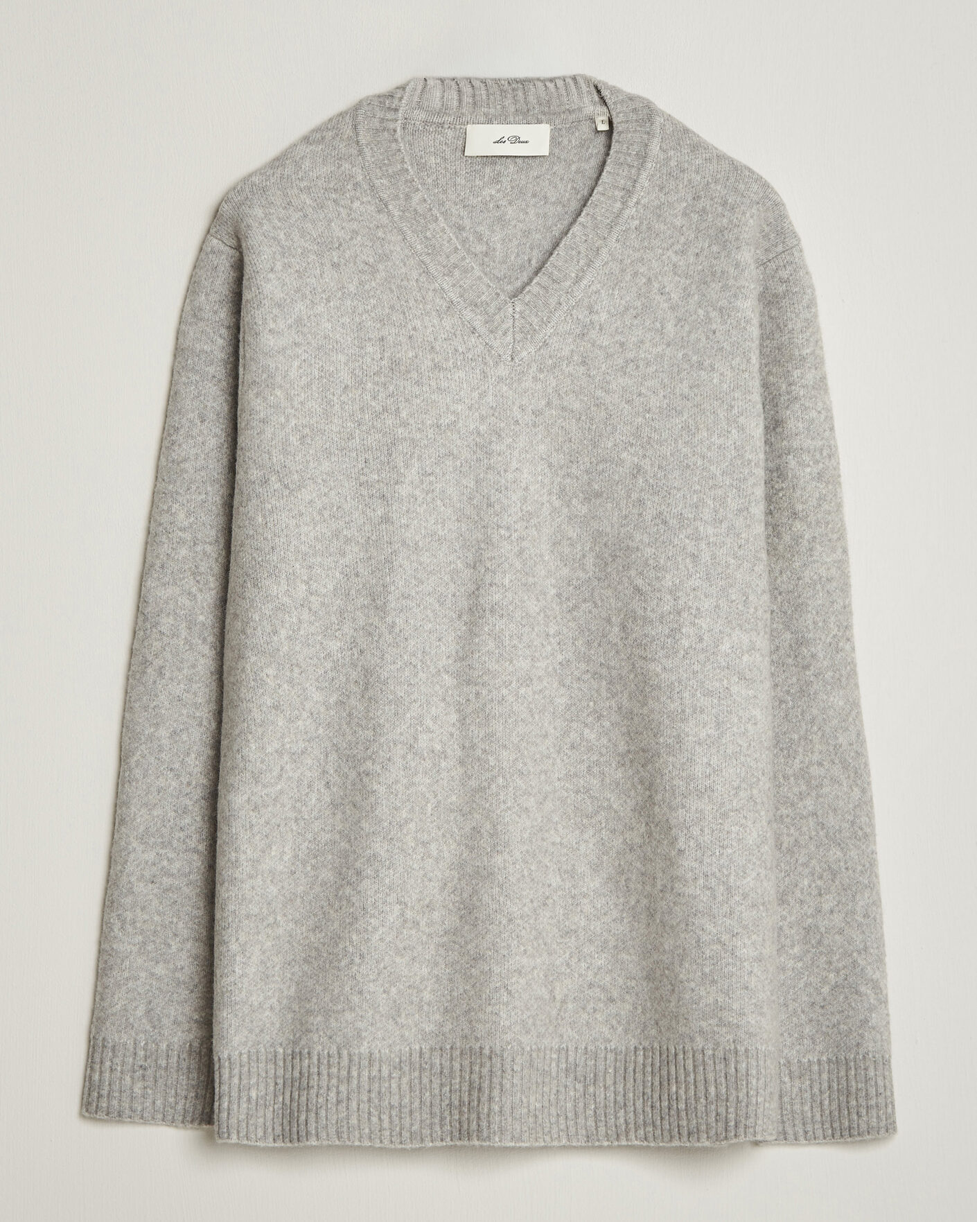 Herren | Pullover | LES DEUX | Melange V-Neck Knit Grey Melange