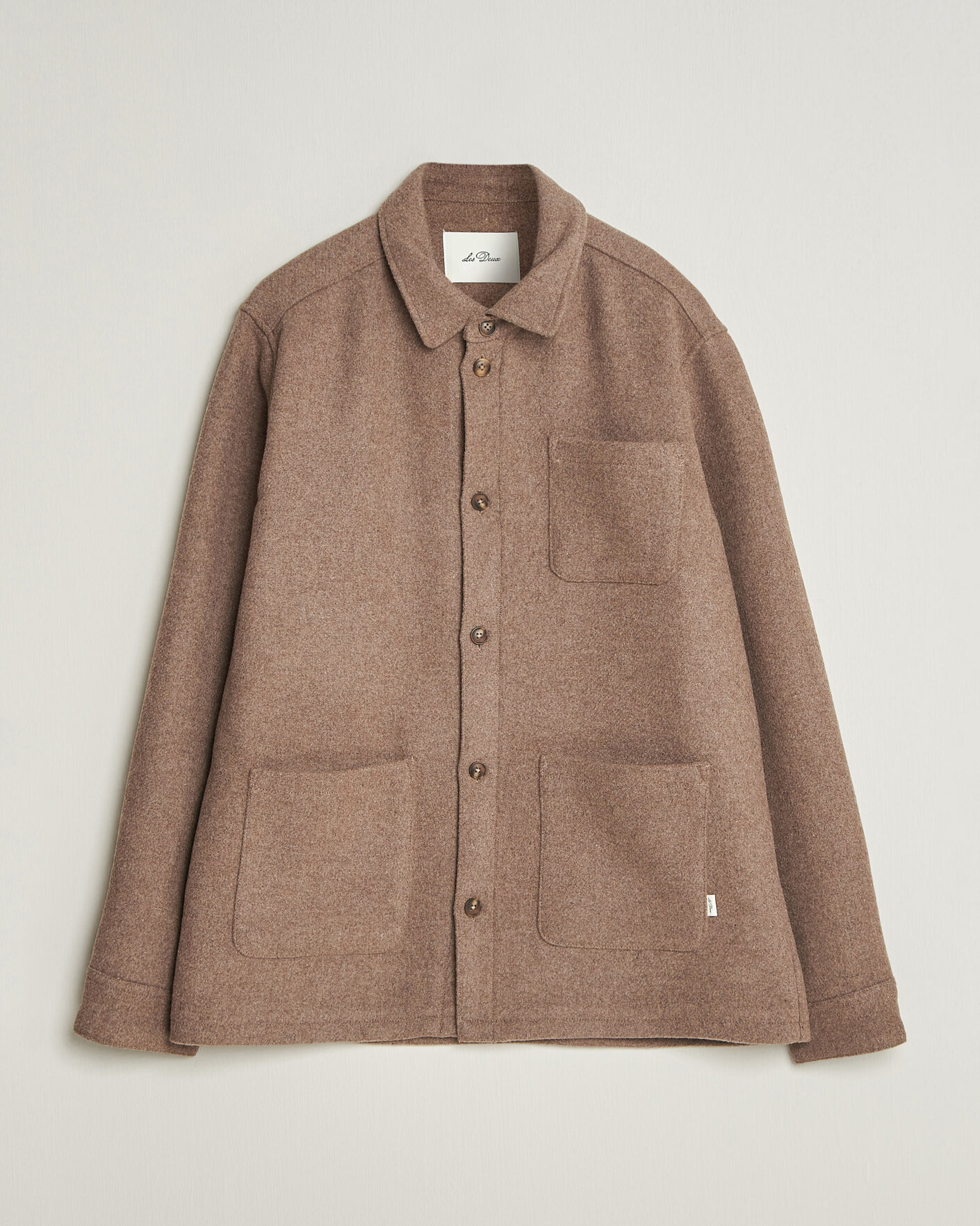 Herren | Hemden | LES DEUX | Wool Overshirt Dark Sand Melange