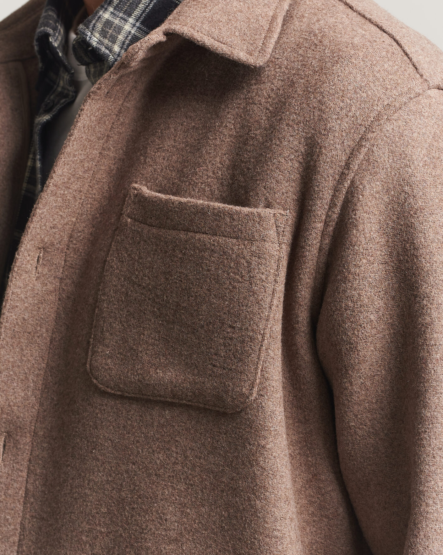 Herren | Hemden | LES DEUX | Wool Overshirt Dark Sand Melange