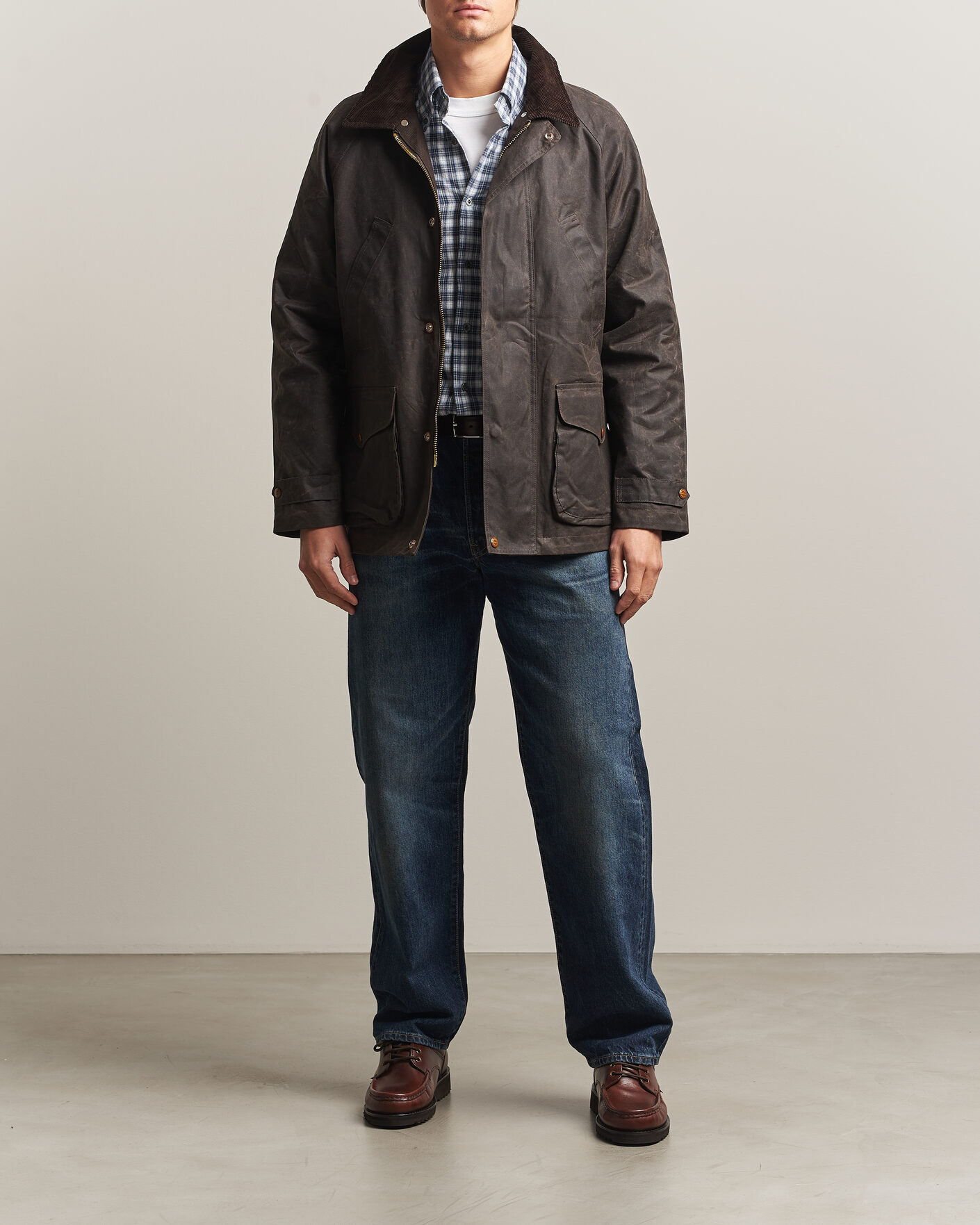 Herren | Jacken | Manifattura Ceccarelli | Rain Caban Wax Cloth Chocolate