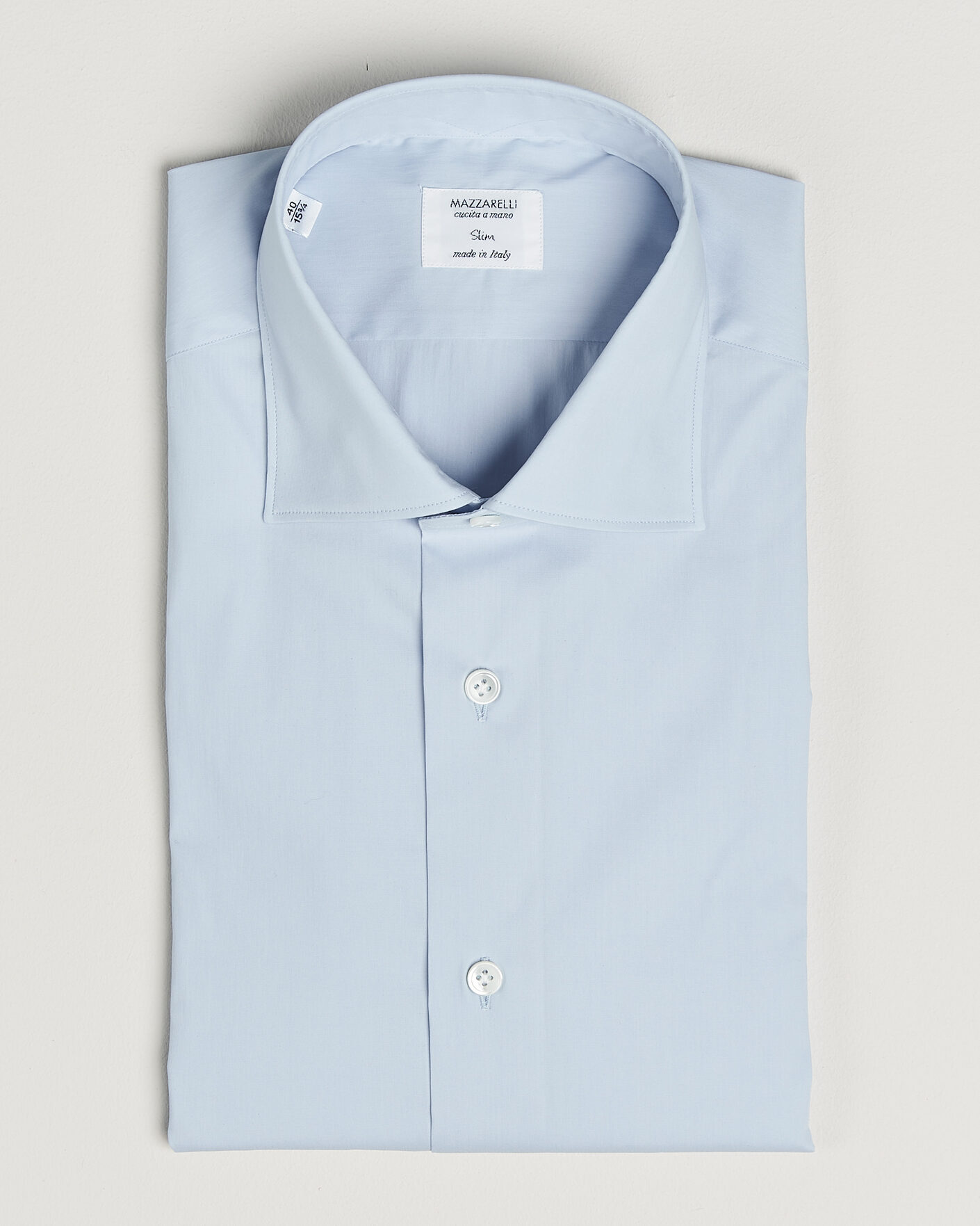 Herren | Hemden | Mazzarelli | Soft Cotton Popeline Shirt Light Blue