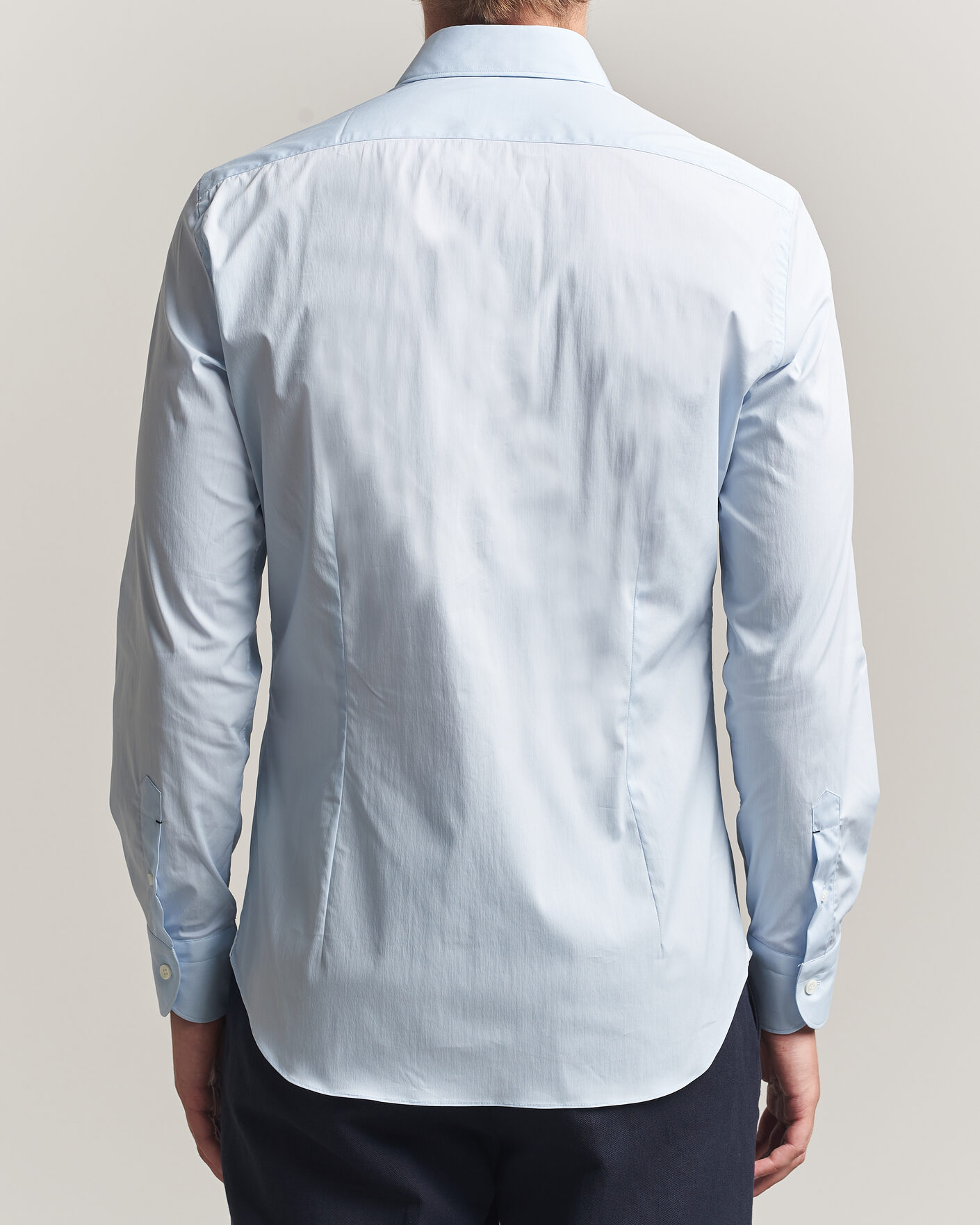 Herren | Hemden | Mazzarelli | Soft Cotton Popeline Shirt Light Blue