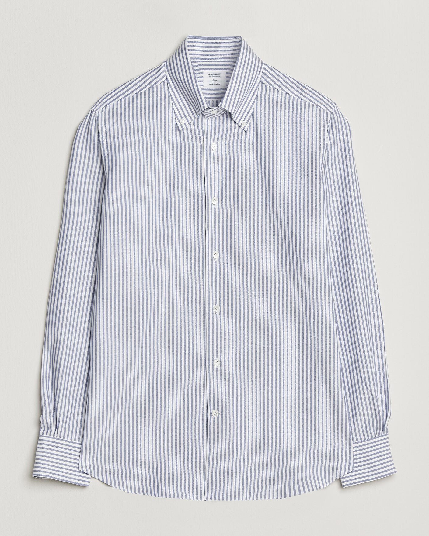 Herren | Hemden | Mazzarelli | Soft Oxford Button Down Shirt Blue Stripe
