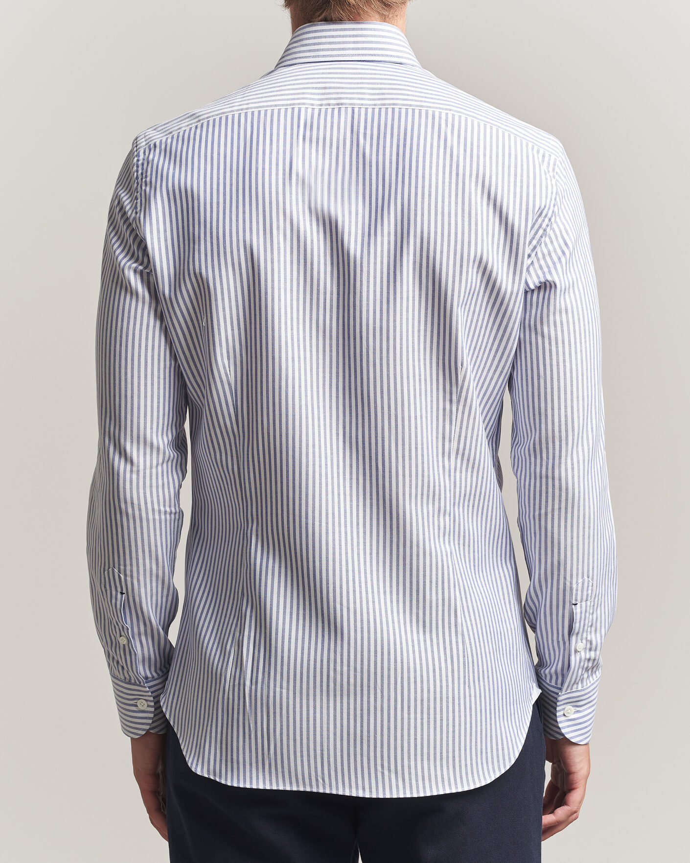 Herren | Hemden | Mazzarelli | Soft Oxford Button Down Shirt Blue Stripe