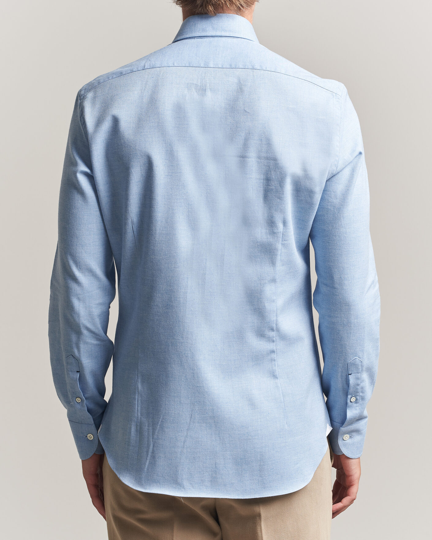 Herren | Hemden | Mazzarelli | Soft Flannel Button Down Shirt Light Blue