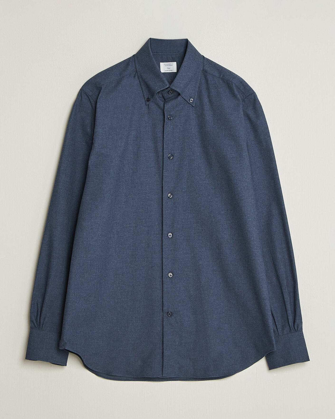 Herren | Hemden | Mazzarelli | Soft Flannel Button Down Shirt Navy
