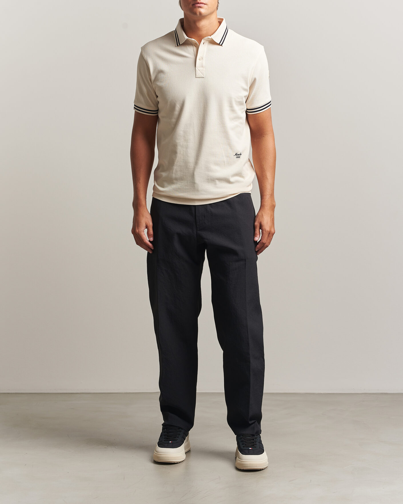 Herren | Poloshirts | Moncler | Contrast Collar Polo Off White