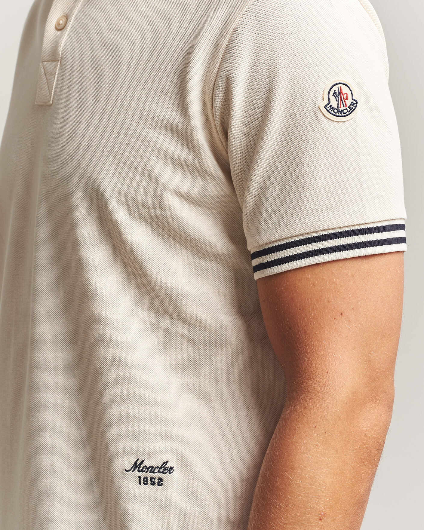 Herren | Poloshirts | Moncler | Contrast Collar Polo Off White