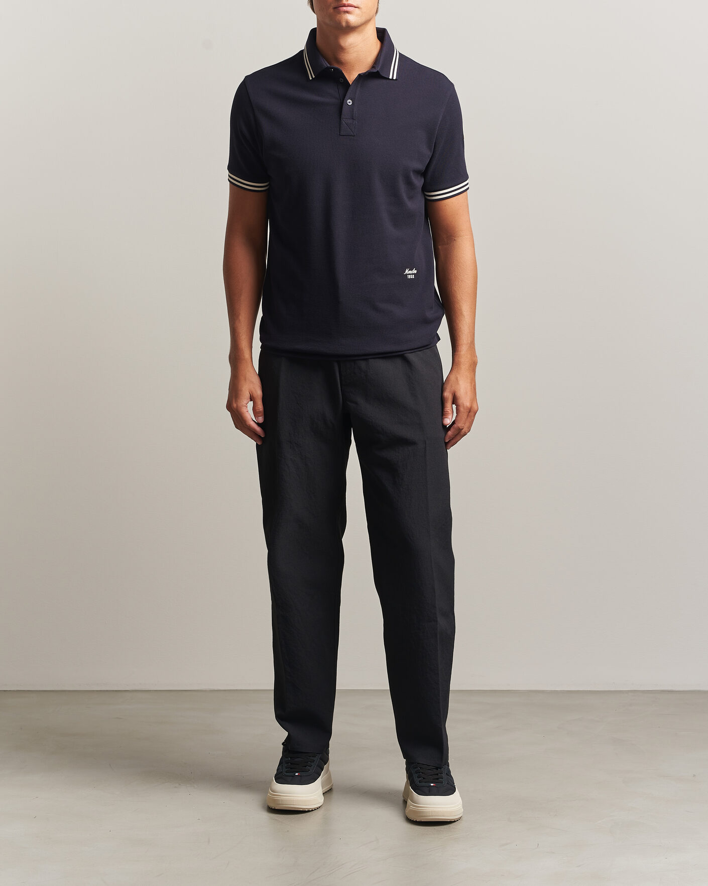 Herren | Poloshirts | Moncler | Contrast Collar Polo Navy