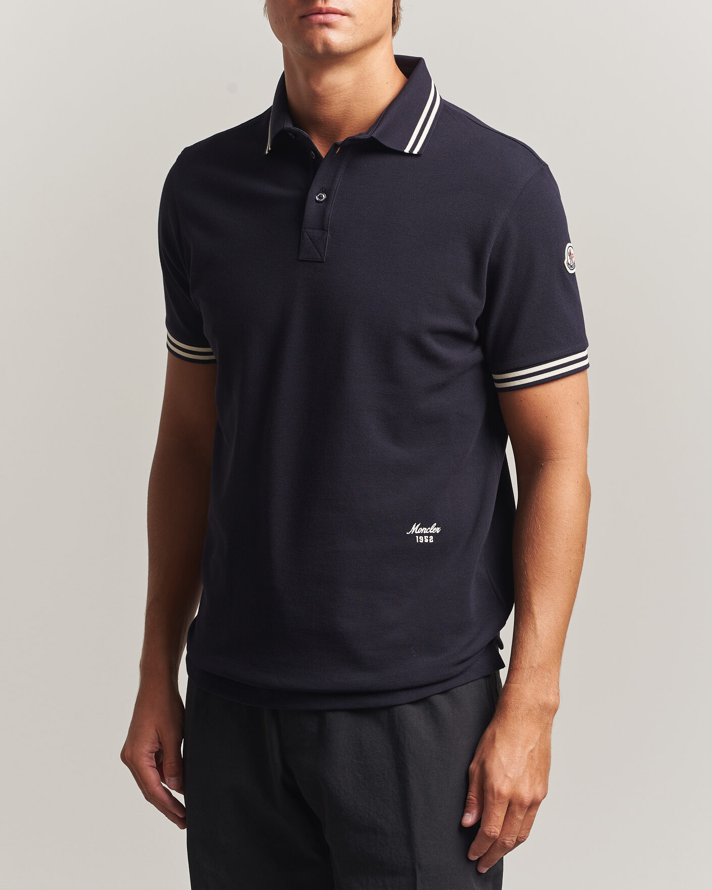 Herren | Poloshirts | Moncler | Contrast Collar Polo Navy