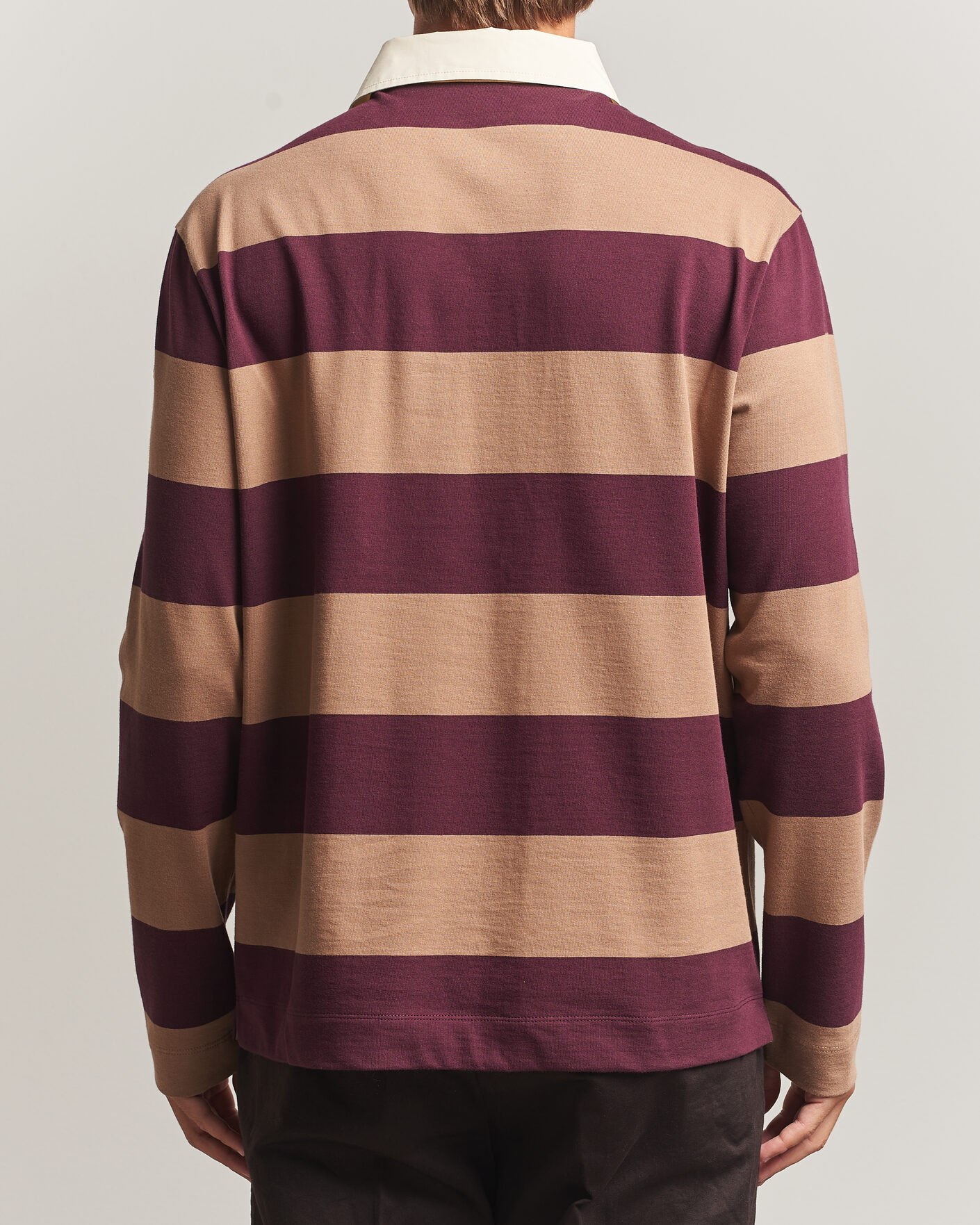 Herren | Pullover | Moncler | Striped Rugby Sweater Brown/Burgundy