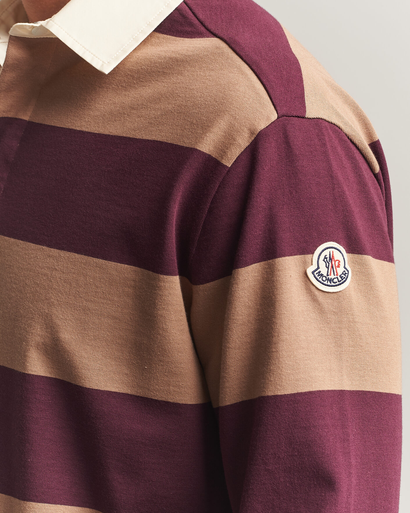 Herren | Pullover | Moncler | Striped Rugby Sweater Brown/Burgundy