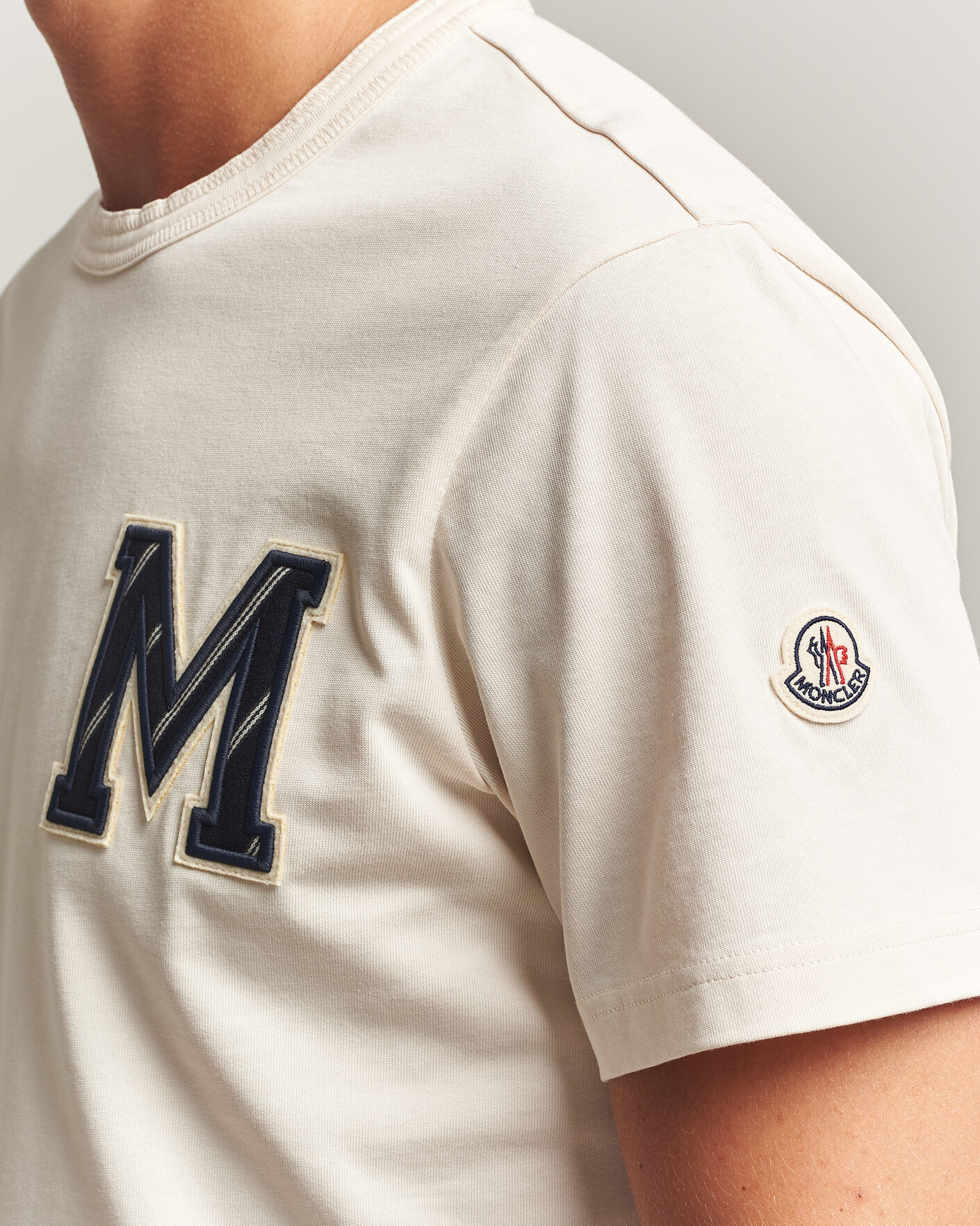 Herren | T-Shirts | Moncler | Varsity Logo T-Shirt Off White