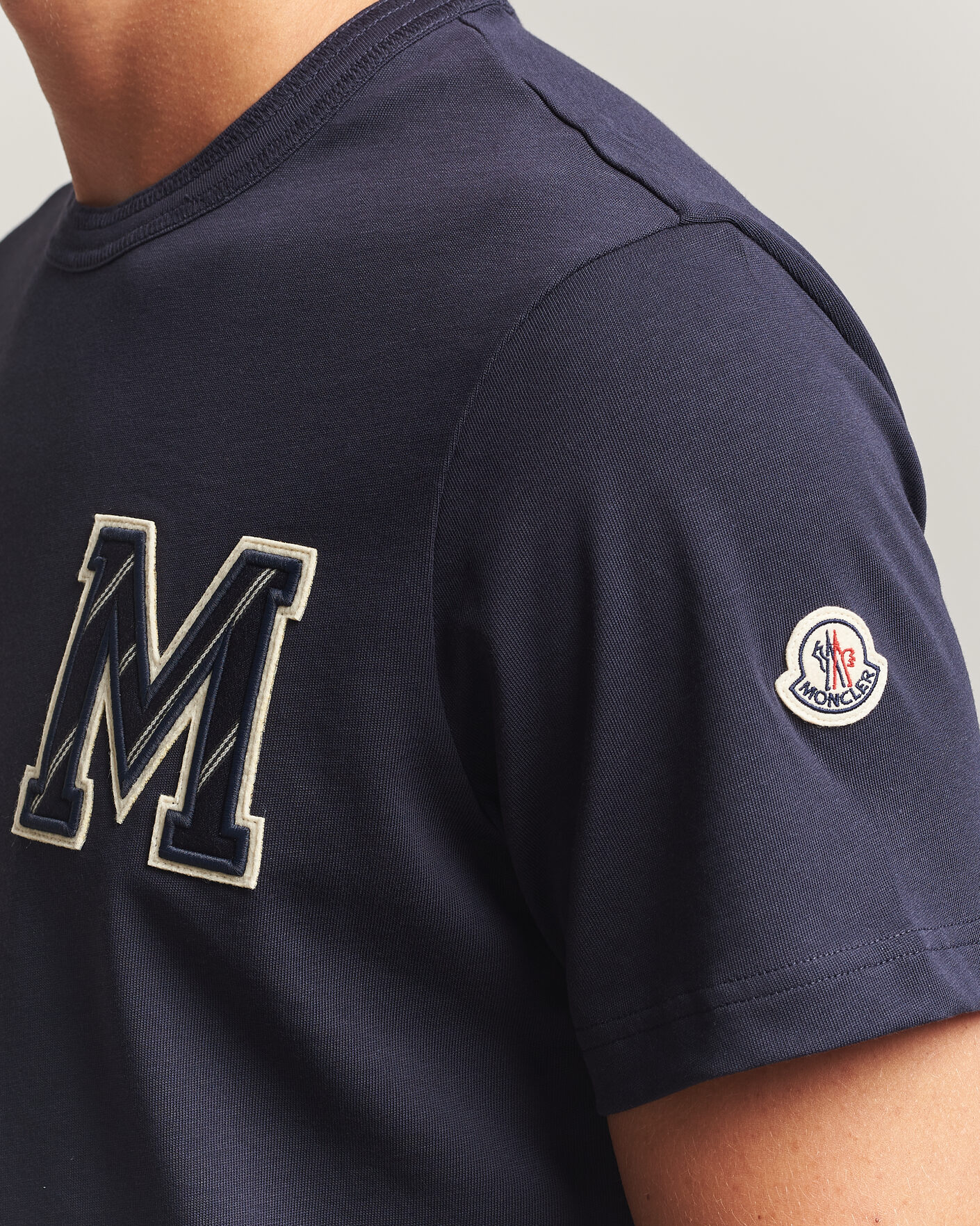 Herren | T-Shirts | Moncler | Varsity Logo T-Shirt Navy
