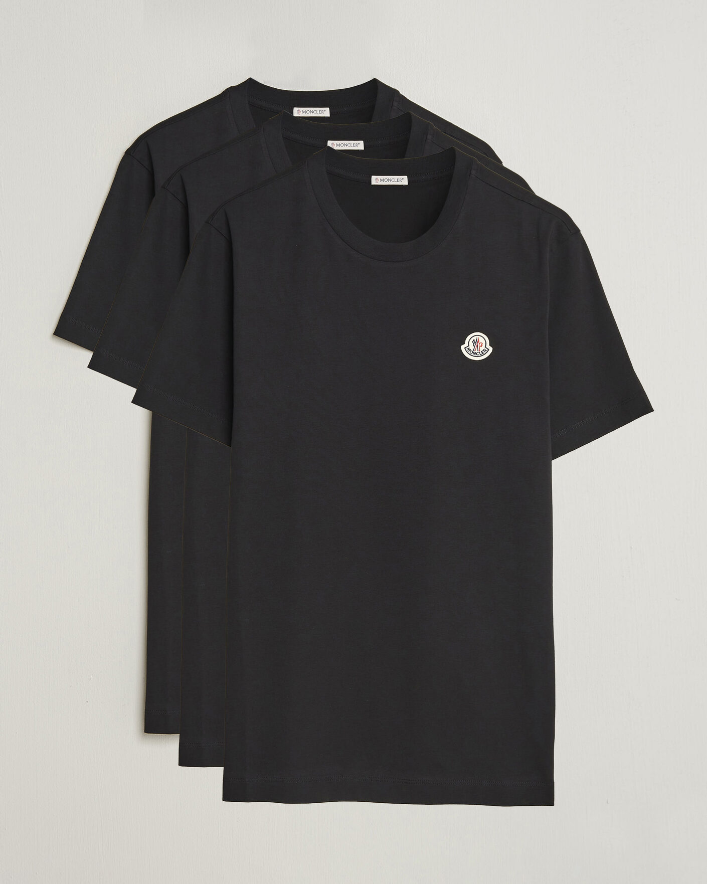 Herren | T-Shirts | Moncler | 3-Pack Logo T-Shirts Black