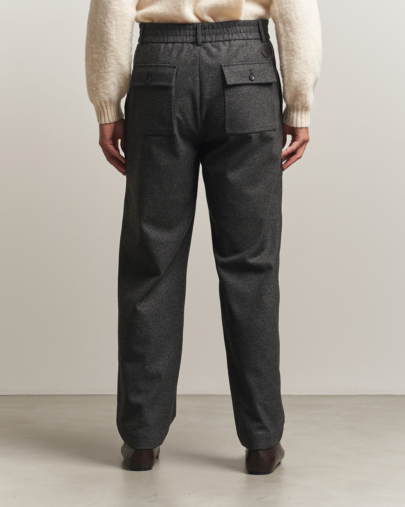 Herren | Hosen | Moncler | Flannel Trousers Charcoal