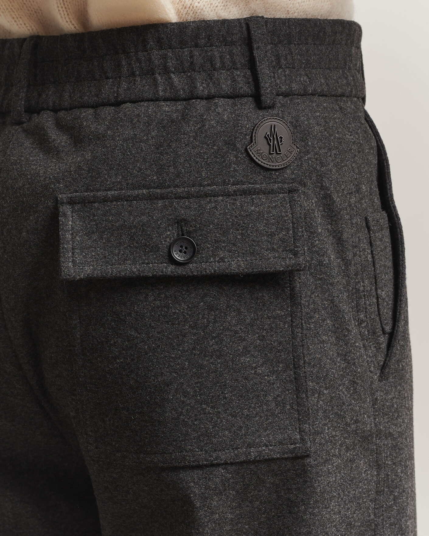 Herren | Hosen | Moncler | Flannel Trousers Charcoal