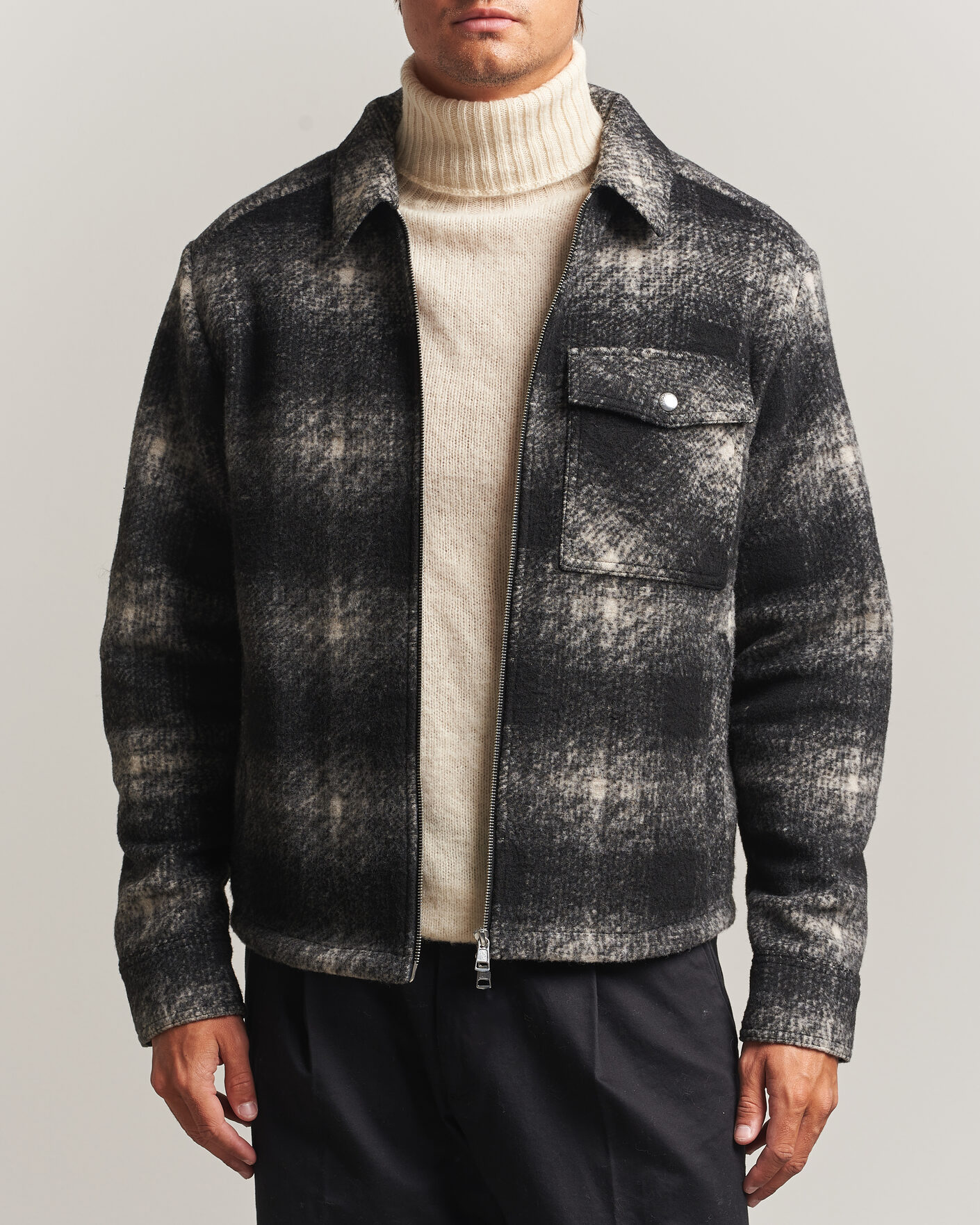 Herren | Hemden | Moncler | Flannel Overshirt Grey Check