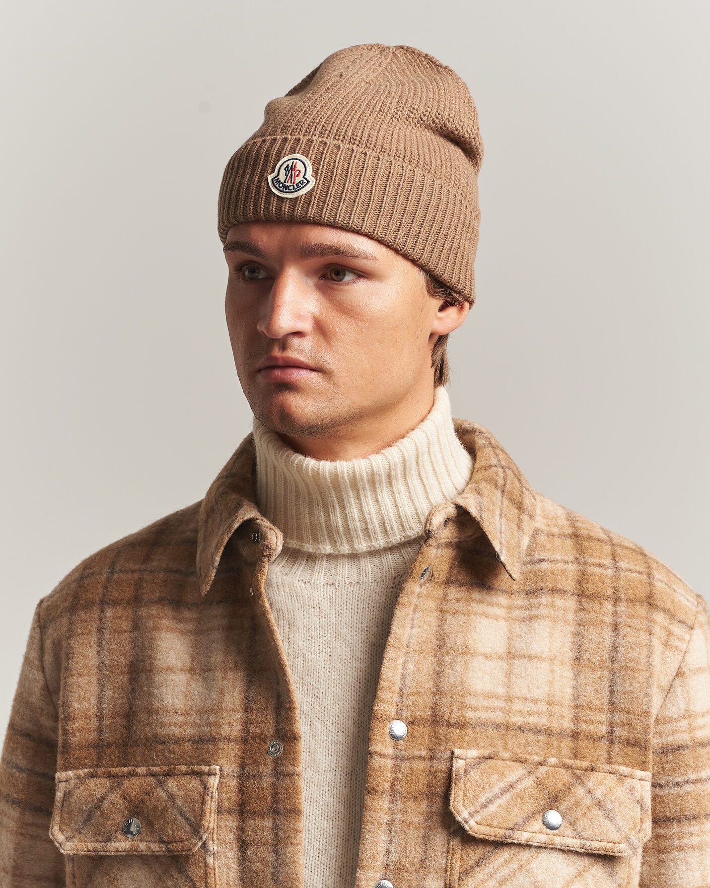 Herren | Mützen | Moncler | Rib Wool Beanie Brown